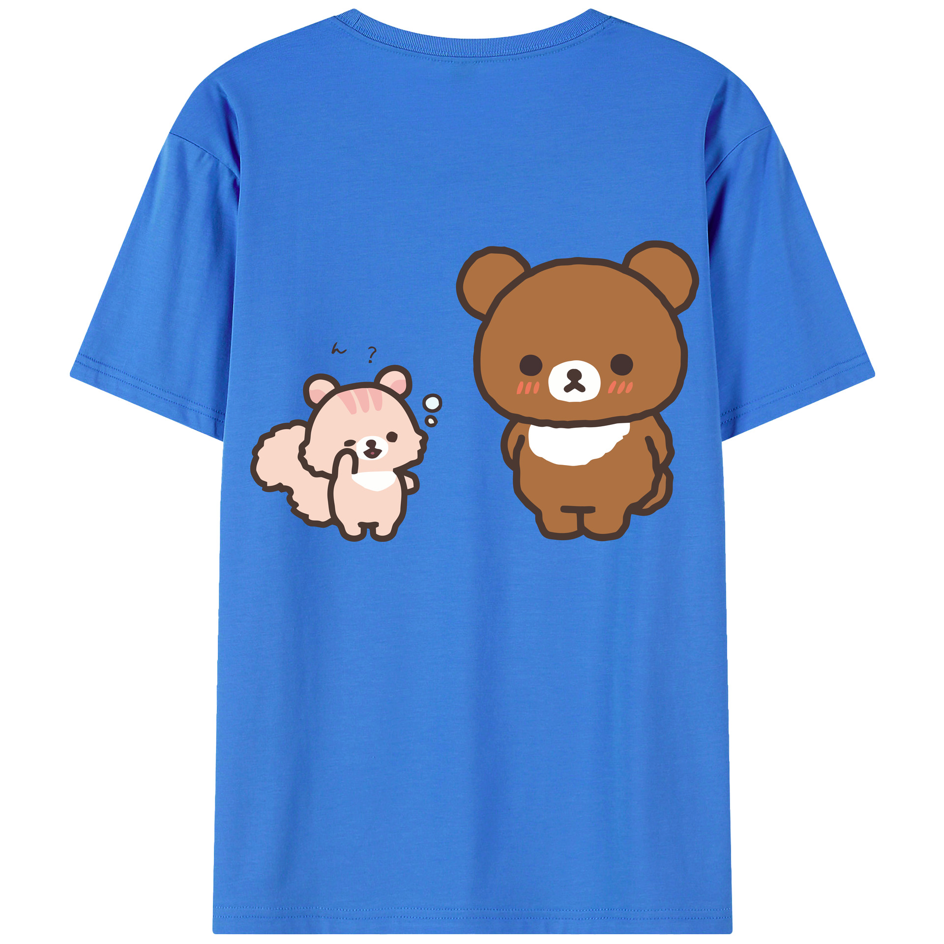 （画像用） リラックマ リラックマ キイロイトリ Rilakkuma Korilakkuma Kiiroitori 綿100％ メンズ半袖Tシャツ（バックプリント） 通気性