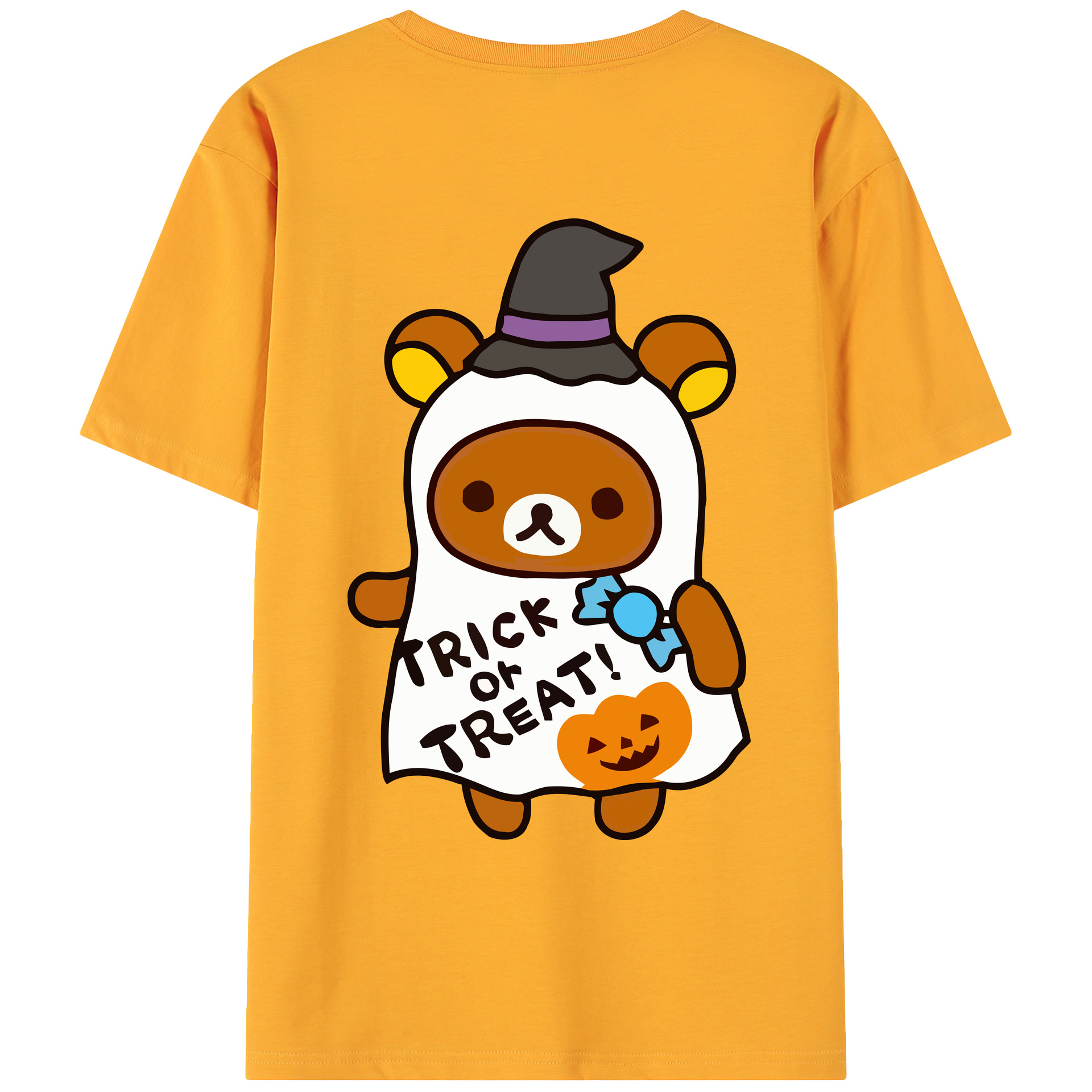 （画像用） リラックマ リラックマ キイロイトリ Rilakkuma Korilakkuma Kiiroitori 綿100％ メンズ半袖Tシャツ（バックプリント） 通気性