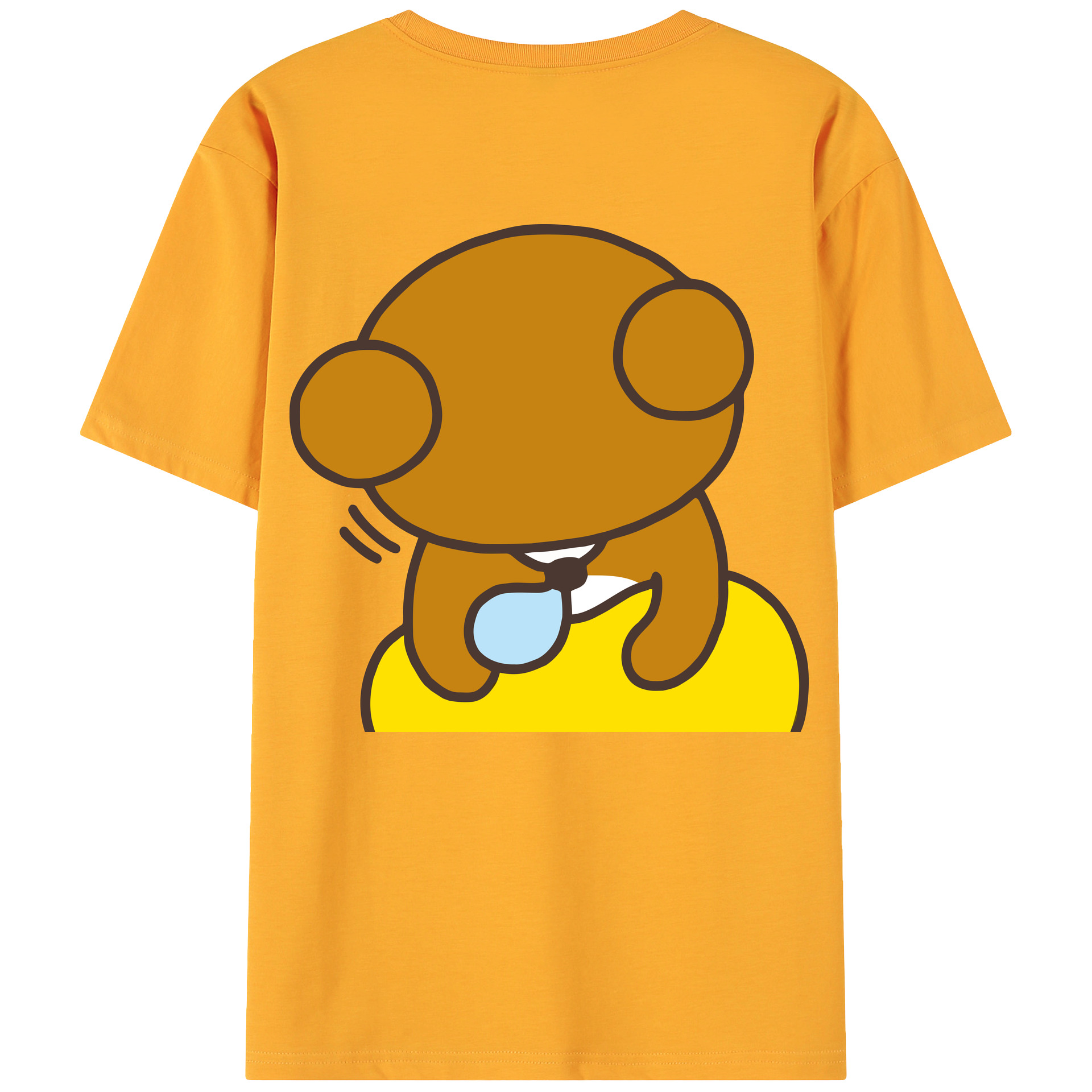 （画像用） リラックマ リラックマ キイロイトリ Rilakkuma Korilakkuma Kiiroitori 綿100％ メンズ半袖Tシャツ（バックプリント） 通気性