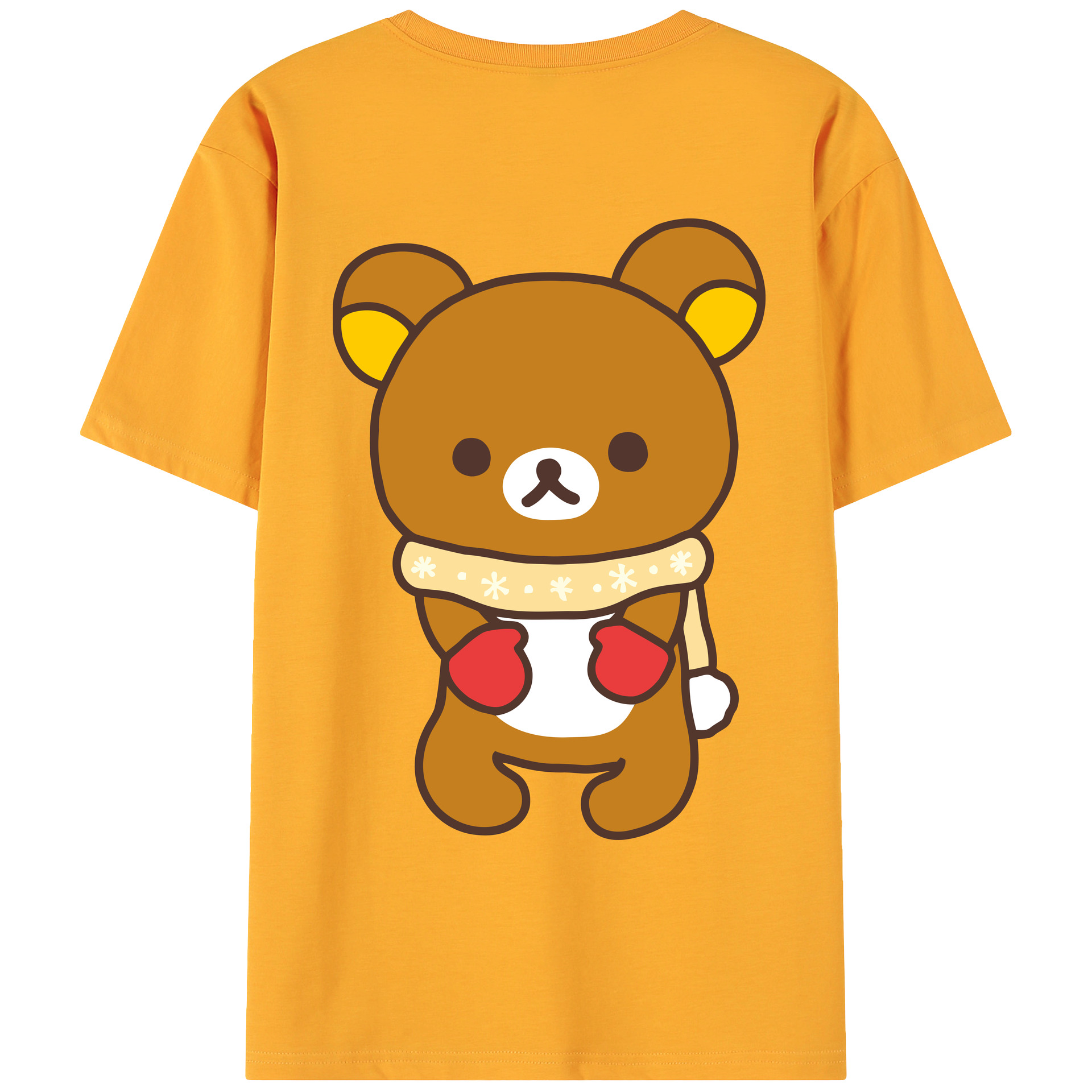 （画像用） リラックマ リラックマ キイロイトリ Rilakkuma Korilakkuma Kiiroitori 綿100％ メンズ半袖Tシャツ（バックプリント） 通気性