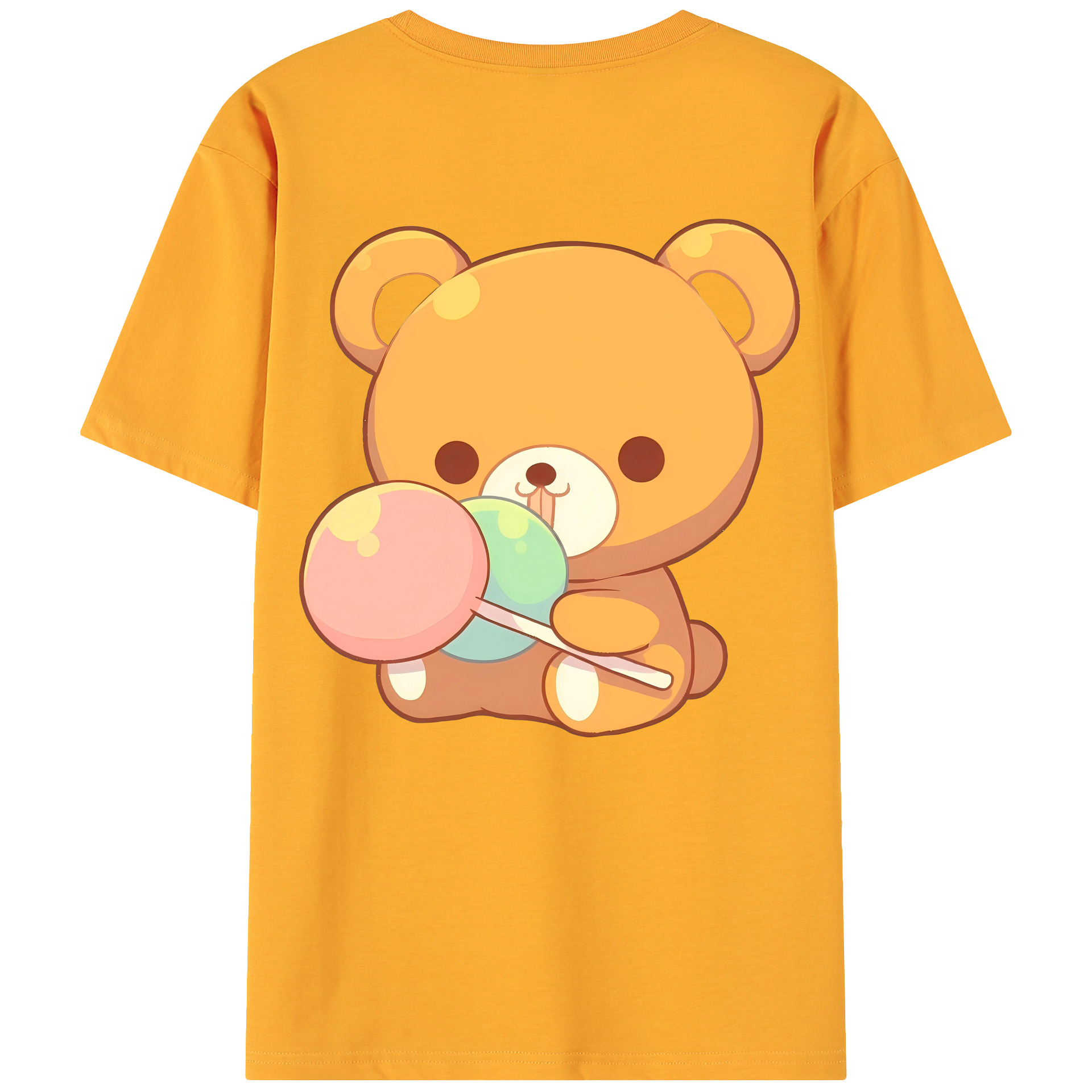 （画像用） リラックマ リラックマ キイロイトリ Rilakkuma Korilakkuma Kiiroitori 綿100％ メンズ半袖Tシャツ（バックプリント） 通気性
