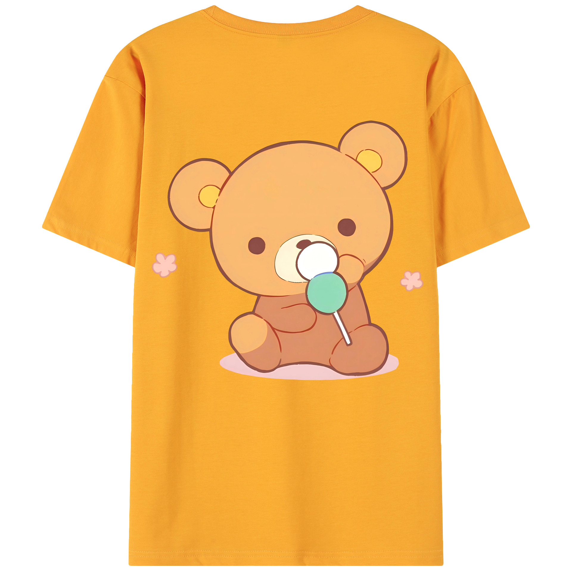 （画像用） リラックマ リラックマ キイロイトリ Rilakkuma Korilakkuma Kiiroitori 綿100％ メンズ半袖Tシャツ（バックプリント） 通気性