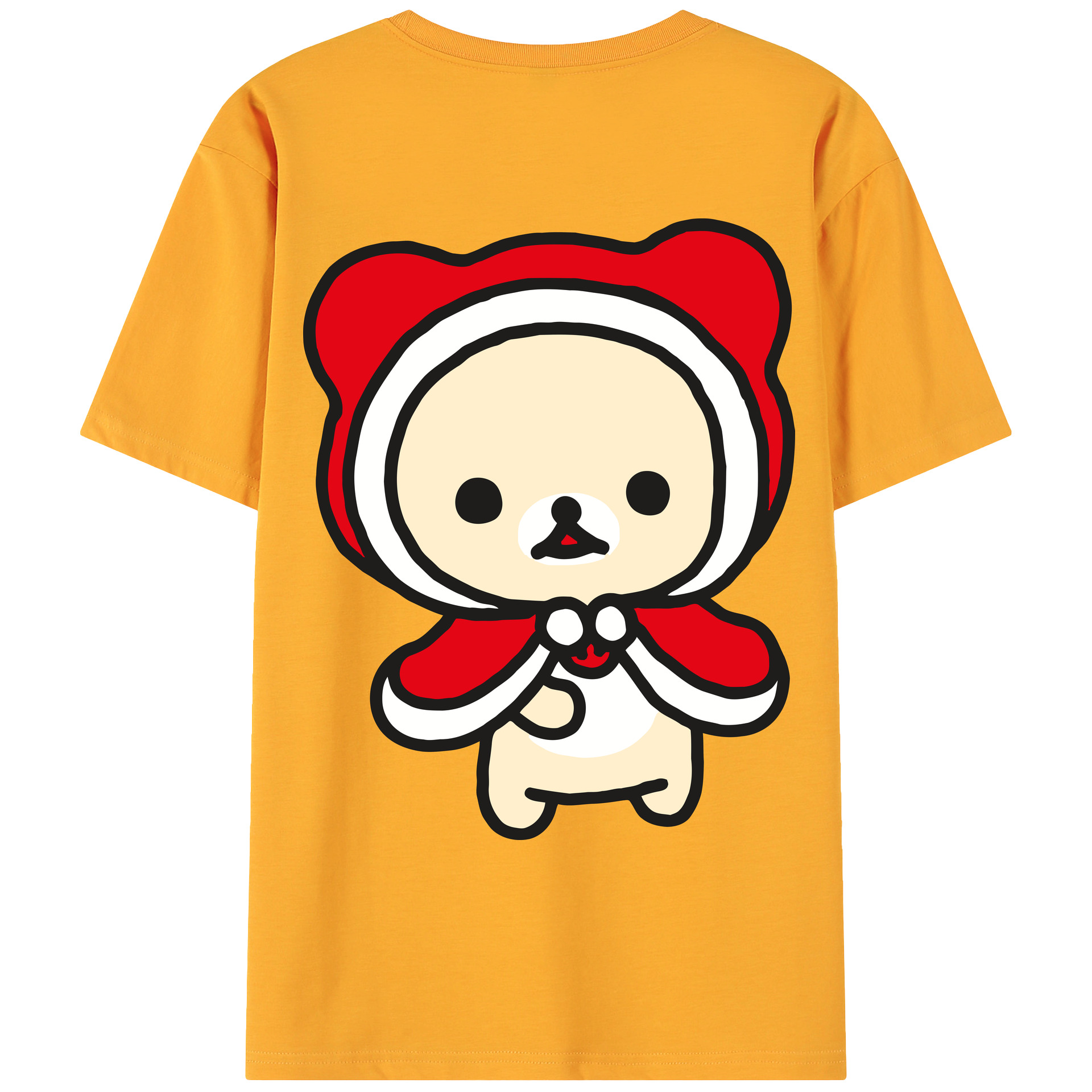 （画像用） リラックマ リラックマ キイロイトリ Rilakkuma Korilakkuma Kiiroitori 綿100％ メンズ半袖Tシャツ（バックプリント） 通気性