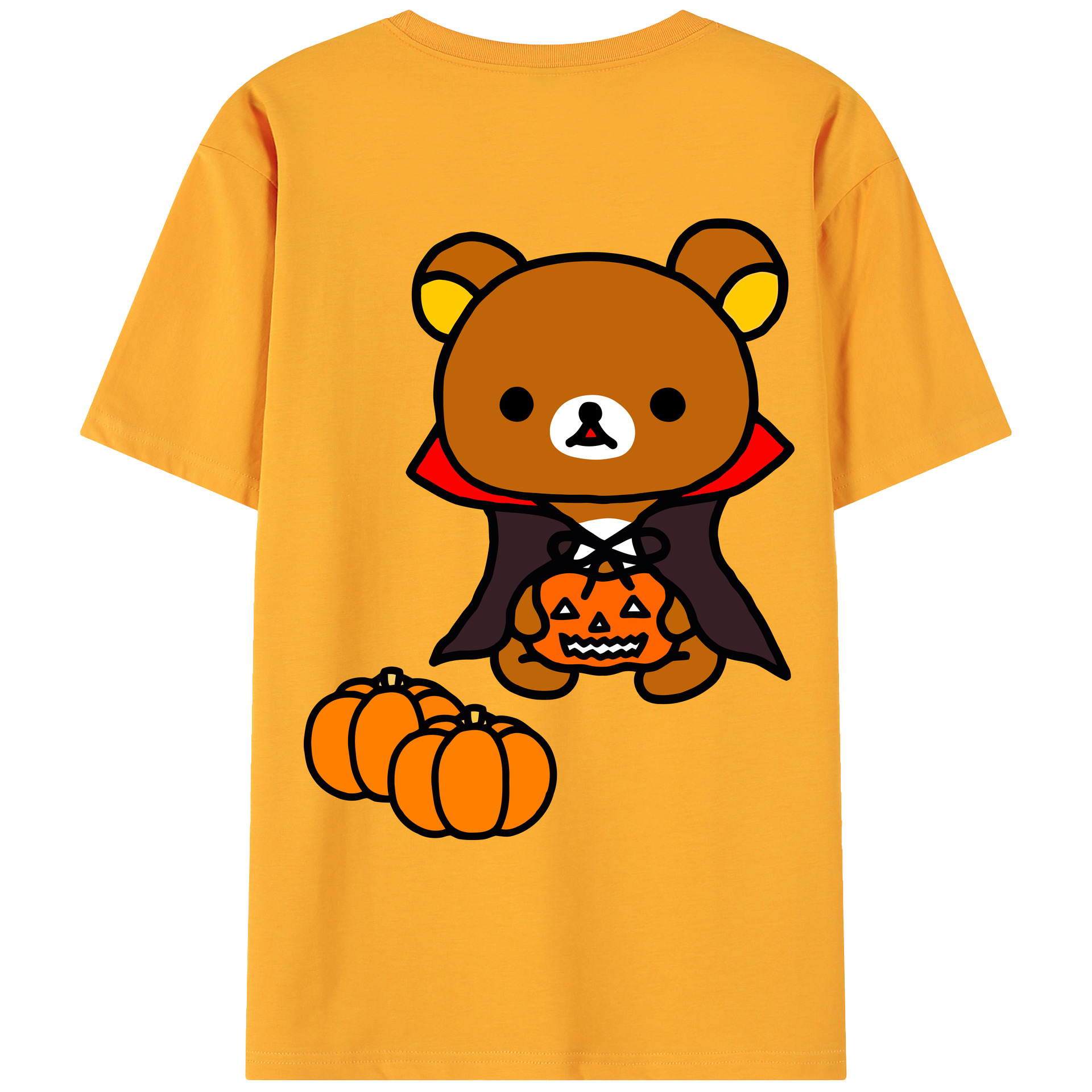 （画像用） リラックマ リラックマ キイロイトリ Rilakkuma Korilakkuma Kiiroitori 綿100％ メンズ半袖Tシャツ（バックプリント） 通気性
