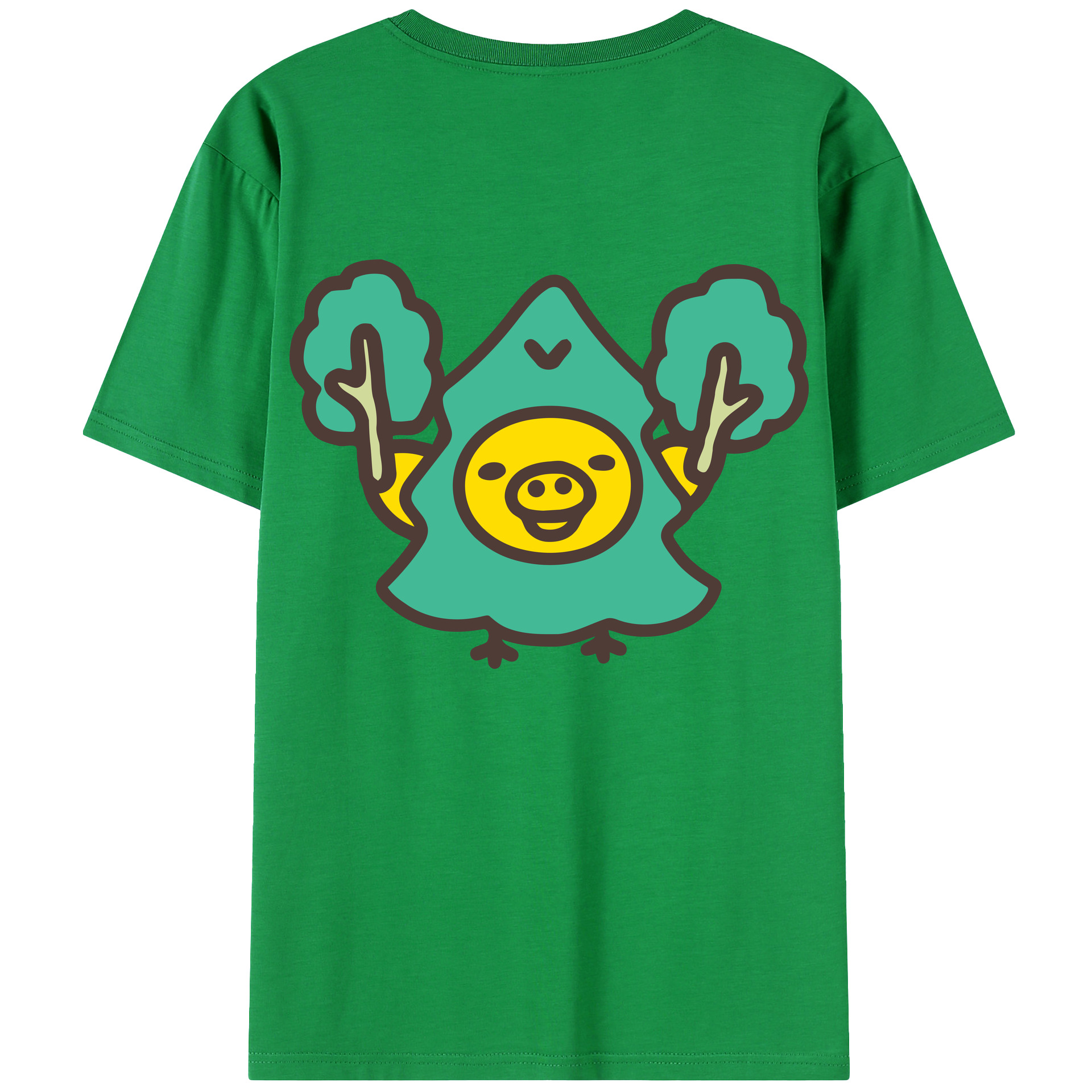 （画像用） リラックマ リラックマ キイロイトリ Rilakkuma Korilakkuma Kiiroitori 綿100％ メンズ半袖Tシャツ（バックプリント） 通気性