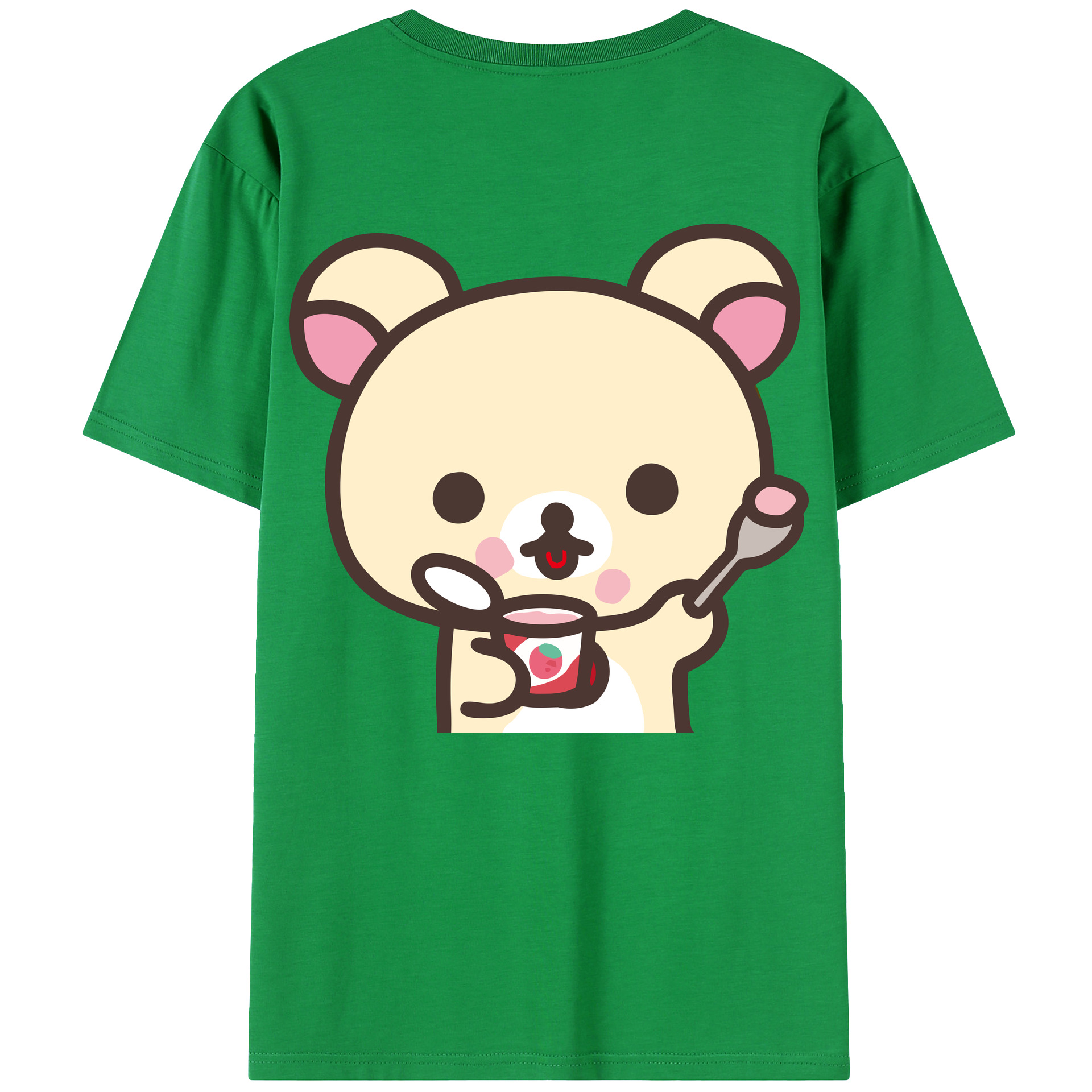 （画像用） リラックマ リラックマ キイロイトリ Rilakkuma Korilakkuma Kiiroitori 綿100％ メンズ半袖Tシャツ（バックプリント） 通気性
