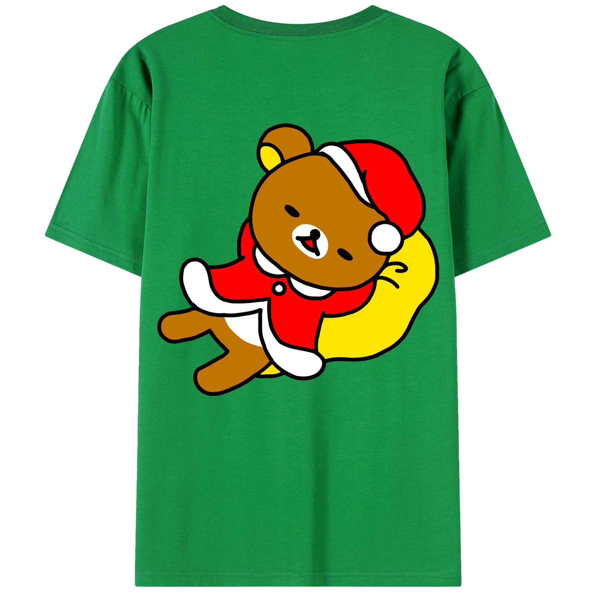 （画像用） リラックマ リラックマ キイロイトリ Rilakkuma Korilakkuma Kiiroitori 綿100％ メンズ半袖Tシャツ（バックプリント） 通気性