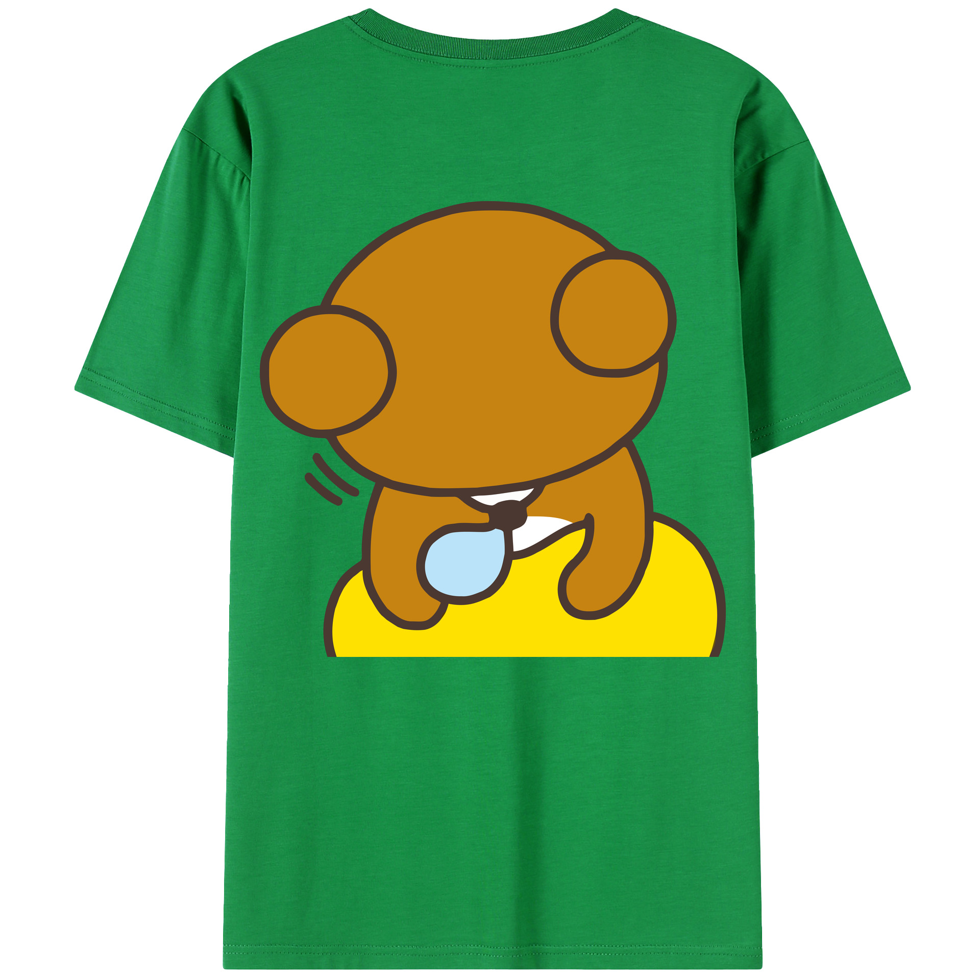 （画像用） リラックマ リラックマ キイロイトリ Rilakkuma Korilakkuma Kiiroitori 綿100％ メンズ半袖Tシャツ（バックプリント） 通気性