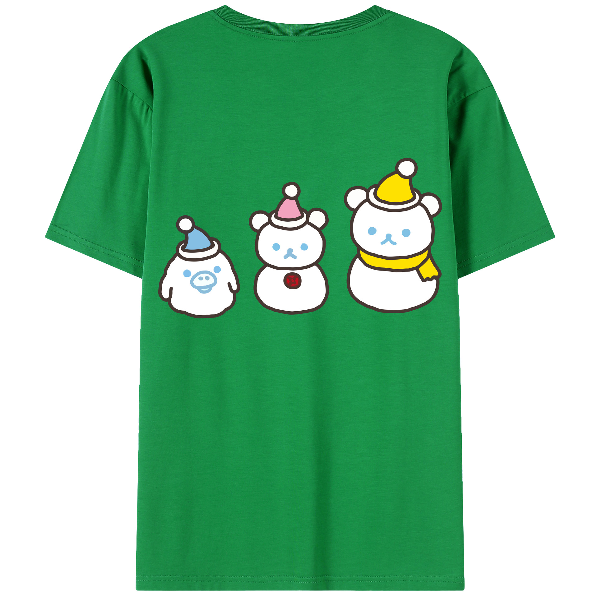 （画像用） リラックマ リラックマ キイロイトリ Rilakkuma Korilakkuma Kiiroitori 綿100％ メンズ半袖Tシャツ（バックプリント） 通気性
