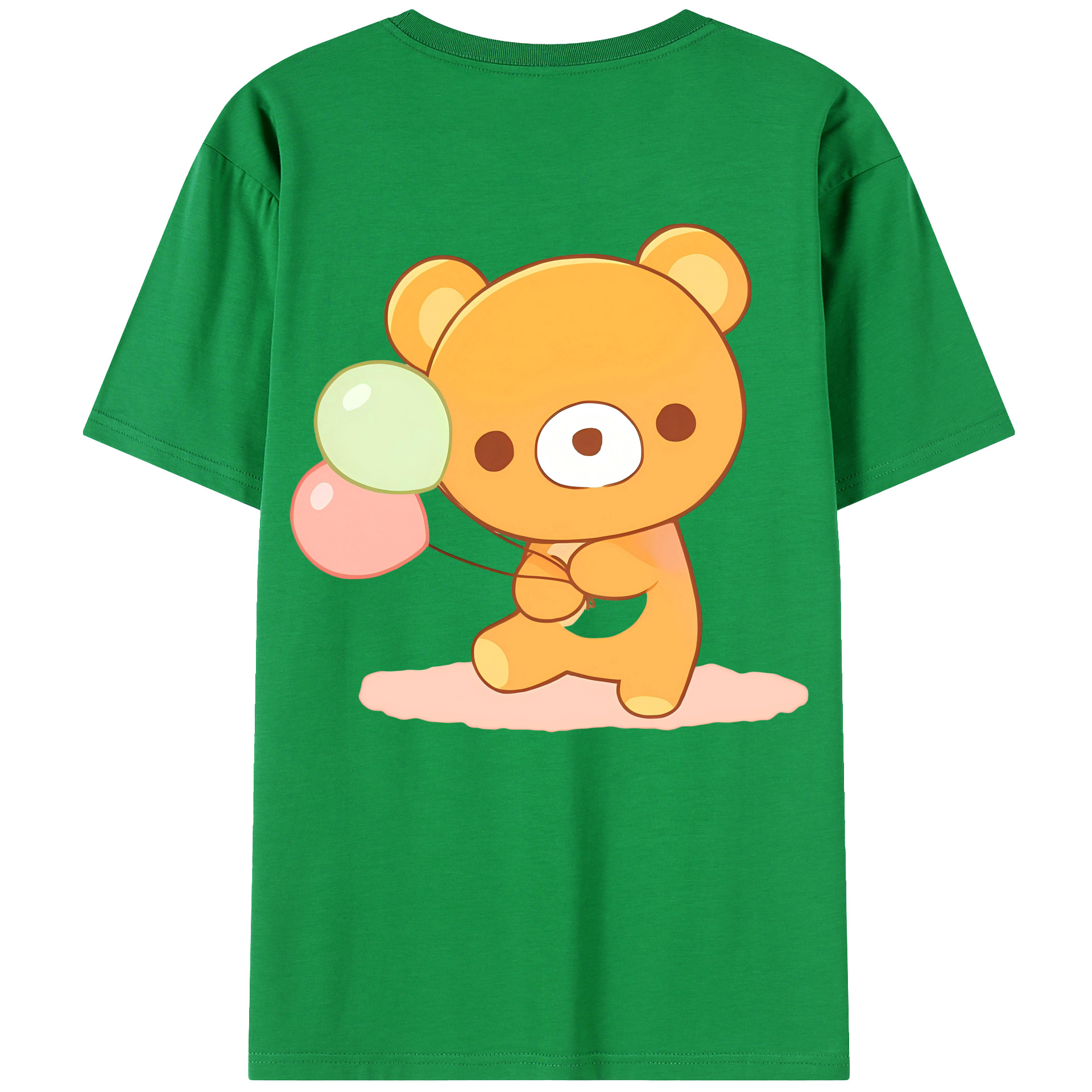 （画像用） リラックマ リラックマ キイロイトリ Rilakkuma Korilakkuma Kiiroitori 綿100％ メンズ半袖Tシャツ（バックプリント） 通気性