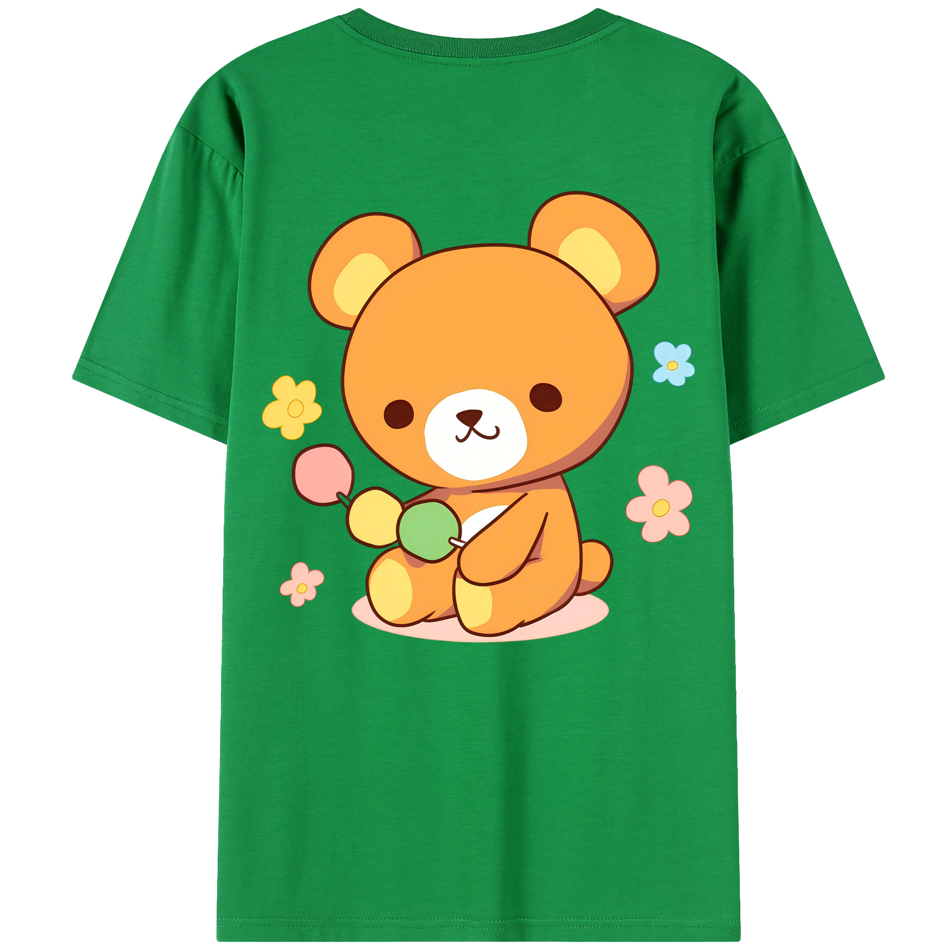 （画像用） リラックマ リラックマ キイロイトリ Rilakkuma Korilakkuma Kiiroitori 綿100％ メンズ半袖Tシャツ（バックプリント） 通気性