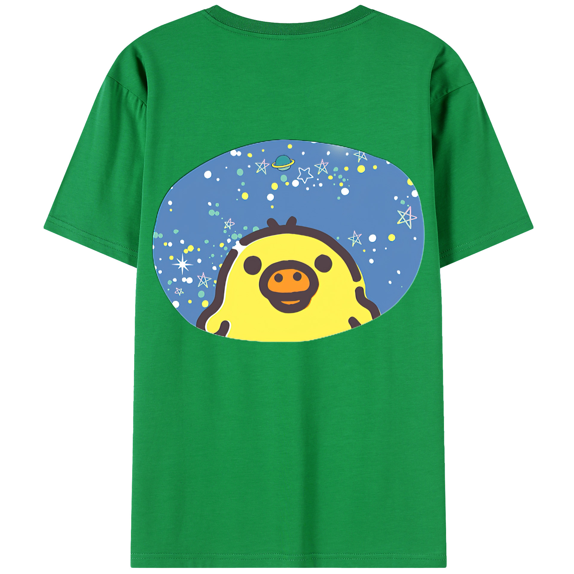 （画像用） リラックマ リラックマ キイロイトリ Rilakkuma Korilakkuma Kiiroitori 綿100％ メンズ半袖Tシャツ（バックプリント） 通気性