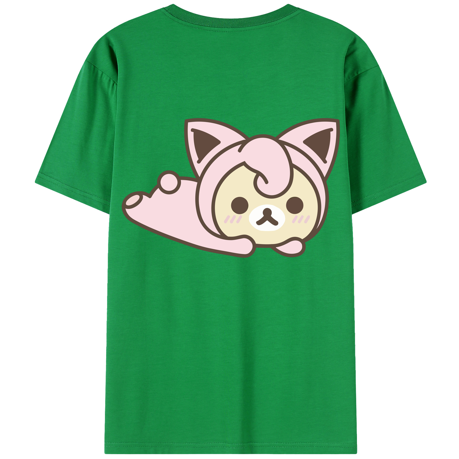（画像用） リラックマ リラックマ キイロイトリ Rilakkuma Korilakkuma Kiiroitori 綿100％ メンズ半袖Tシャツ（バックプリント） 通気性
