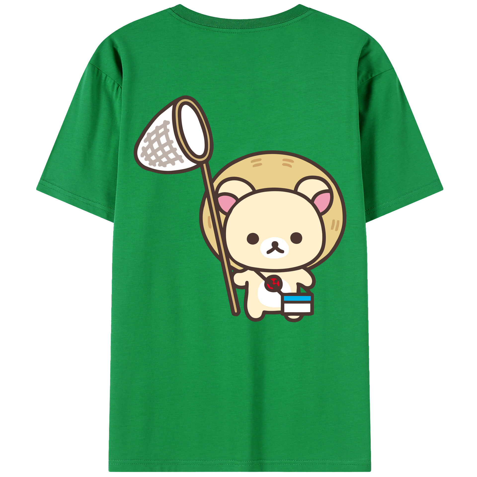 （画像用） リラックマ リラックマ キイロイトリ Rilakkuma Korilakkuma Kiiroitori 綿100％ メンズ半袖Tシャツ（バックプリント） 通気性
