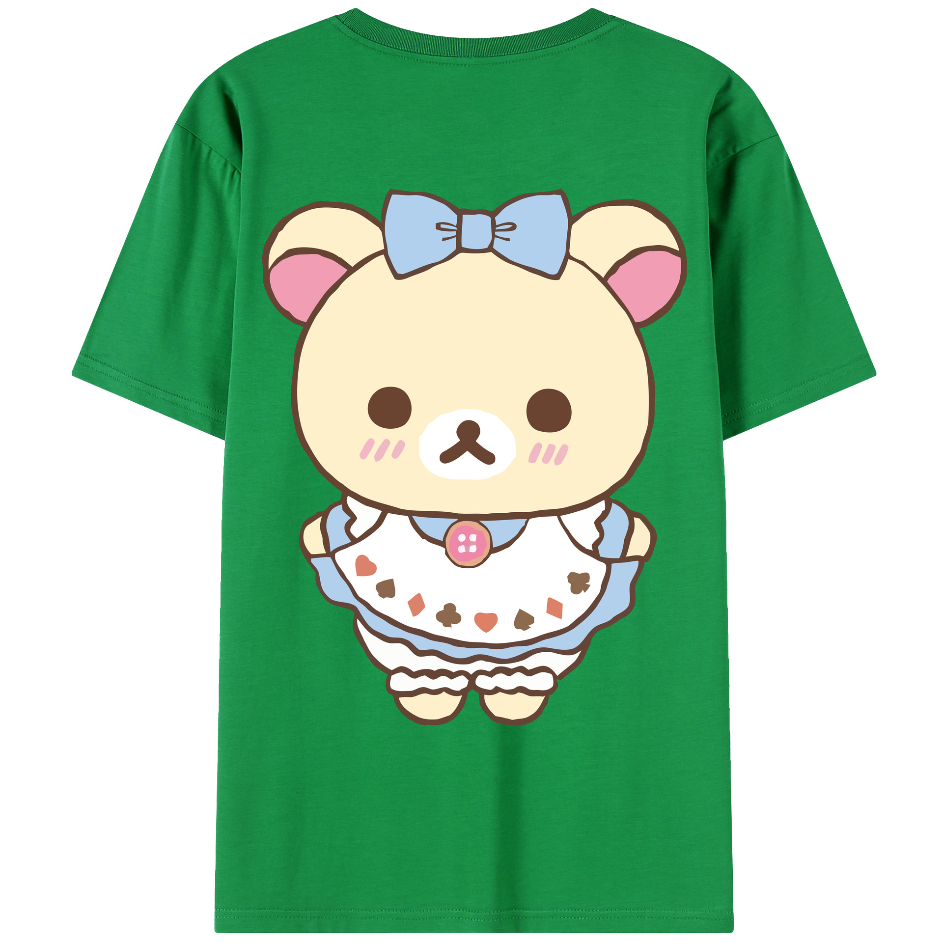 （画像用） リラックマ リラックマ キイロイトリ Rilakkuma Korilakkuma Kiiroitori 綿100％ メンズ半袖Tシャツ（バックプリント） 通気性