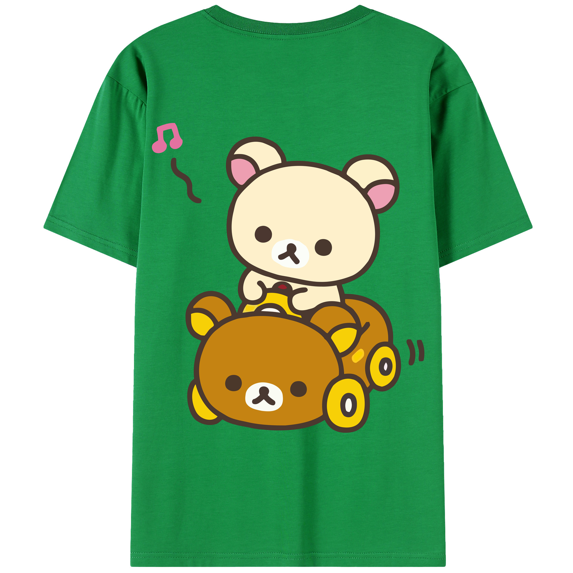 （画像用） リラックマ リラックマ キイロイトリ Rilakkuma Korilakkuma Kiiroitori 綿100％ メンズ半袖Tシャツ（バックプリント） 通気性