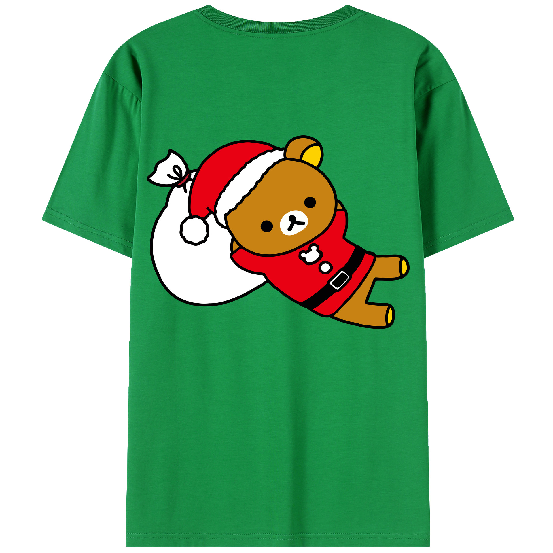 （画像用） リラックマ リラックマ キイロイトリ Rilakkuma Korilakkuma Kiiroitori 綿100％ メンズ半袖Tシャツ（バックプリント） 通気性