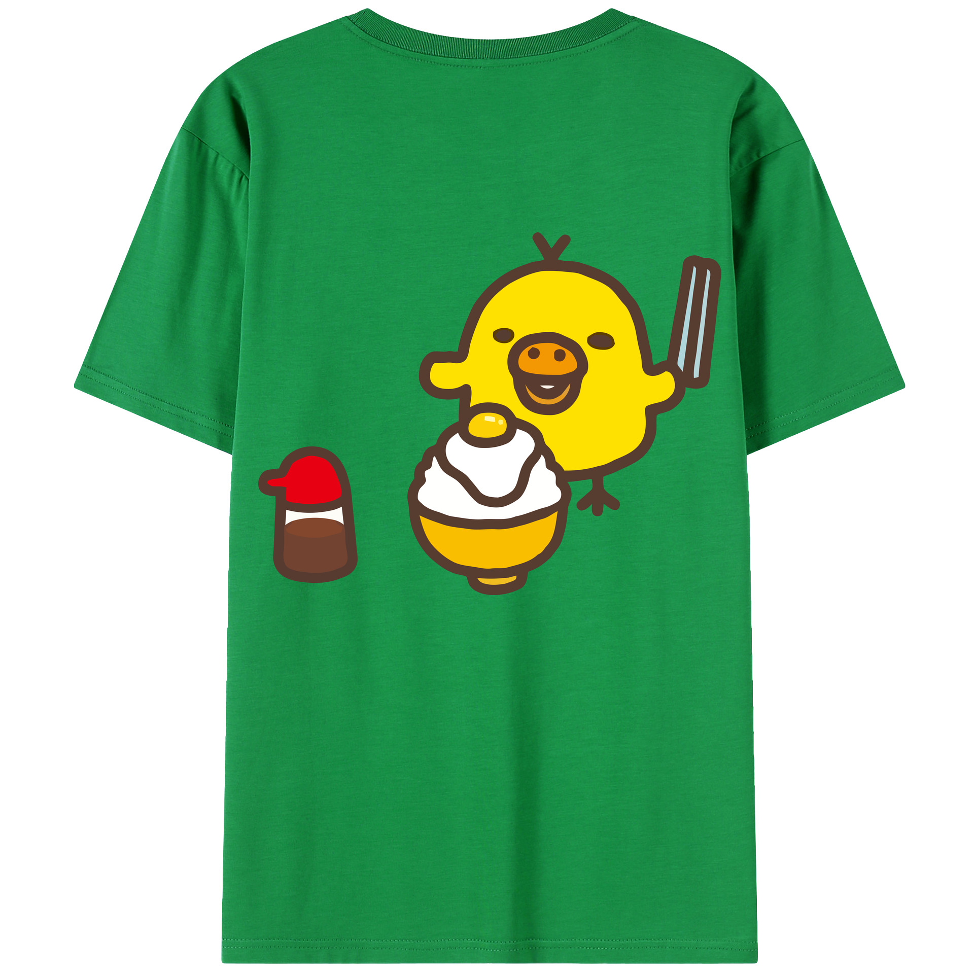 （画像用） リラックマ リラックマ キイロイトリ Rilakkuma Korilakkuma Kiiroitori 綿100％ メンズ半袖Tシャツ（バックプリント） 通気性