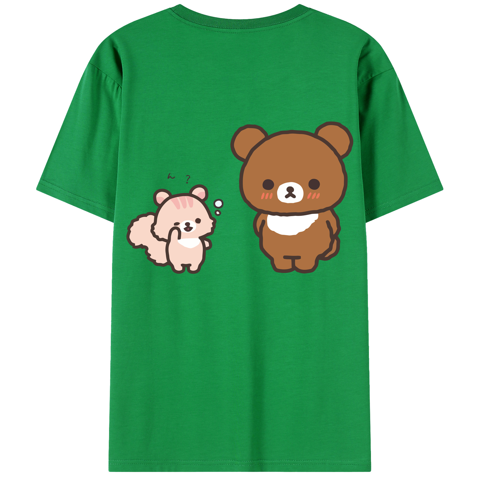 （画像用） リラックマ リラックマ キイロイトリ Rilakkuma Korilakkuma Kiiroitori 綿100％ メンズ半袖Tシャツ（バックプリント） 通気性