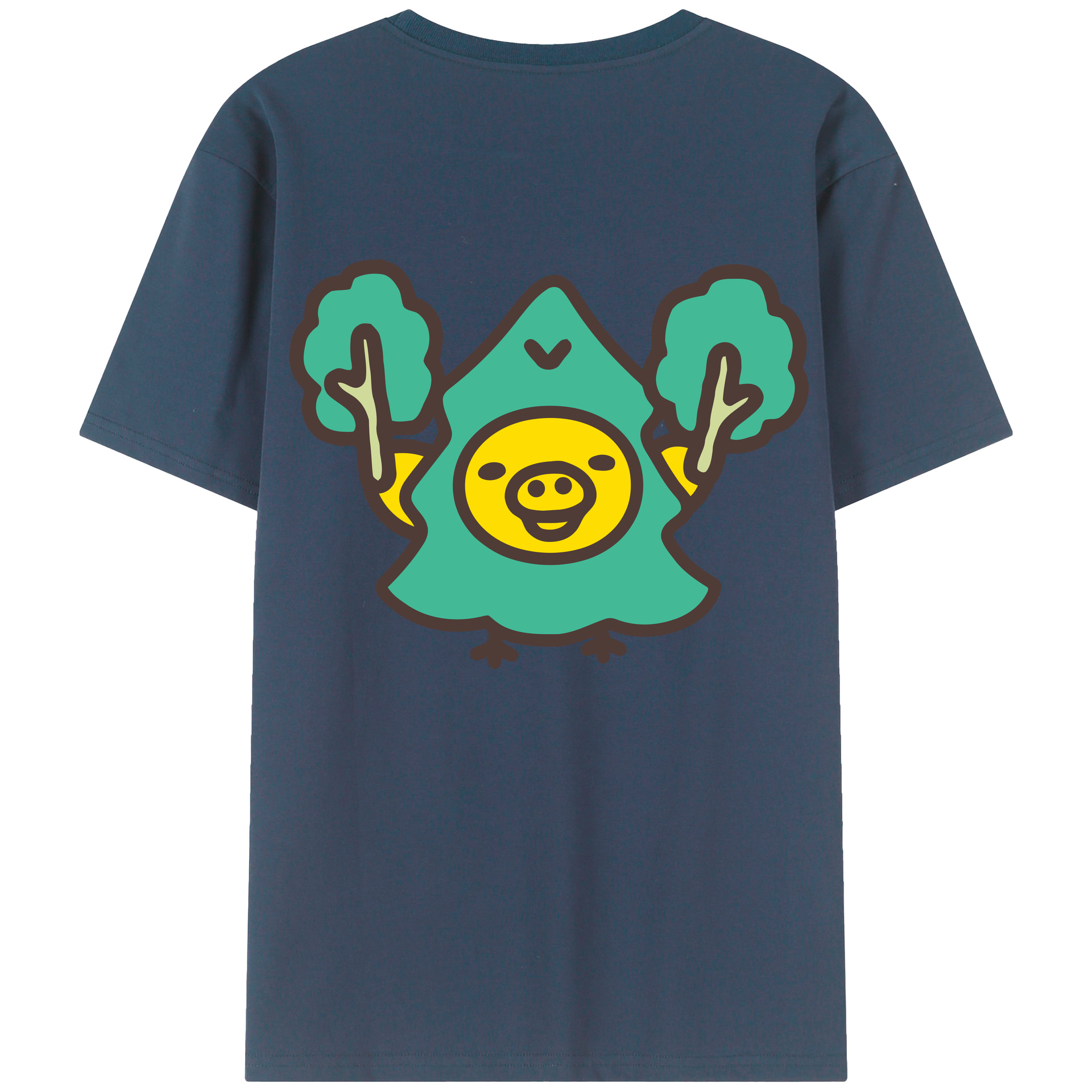（画像用） リラックマ リラックマ キイロイトリ Rilakkuma Korilakkuma Kiiroitori 綿100％ メンズ半袖Tシャツ（バックプリント） 通気性