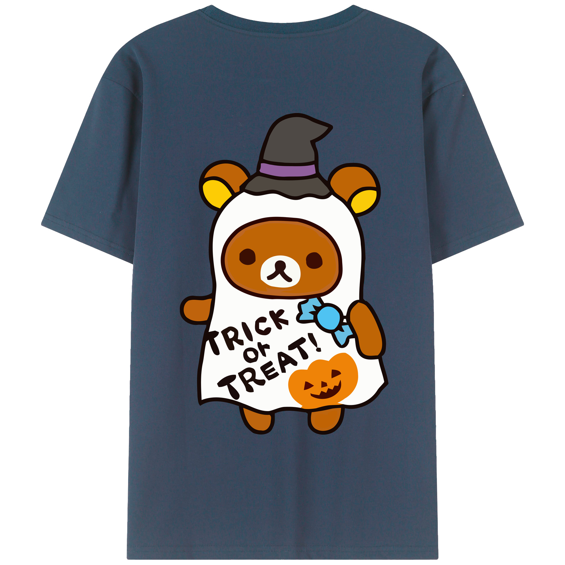 （画像用） リラックマ リラックマ キイロイトリ Rilakkuma Korilakkuma Kiiroitori 綿100％ メンズ半袖Tシャツ（バックプリント） 通気性