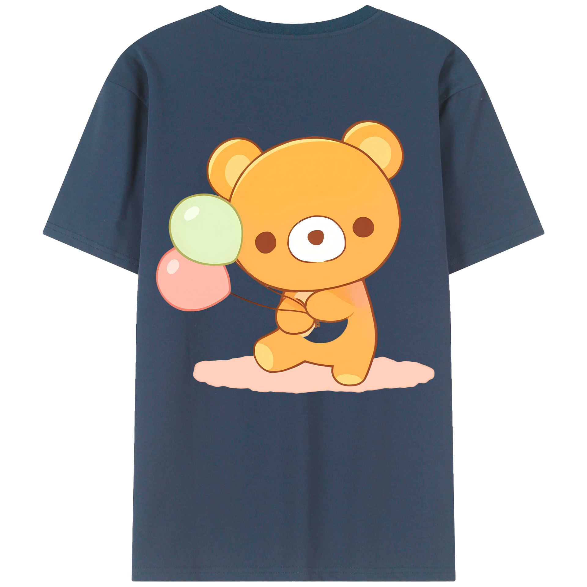 （画像用） リラックマ リラックマ キイロイトリ Rilakkuma Korilakkuma Kiiroitori 綿100％ メンズ半袖Tシャツ（バックプリント） 通気性