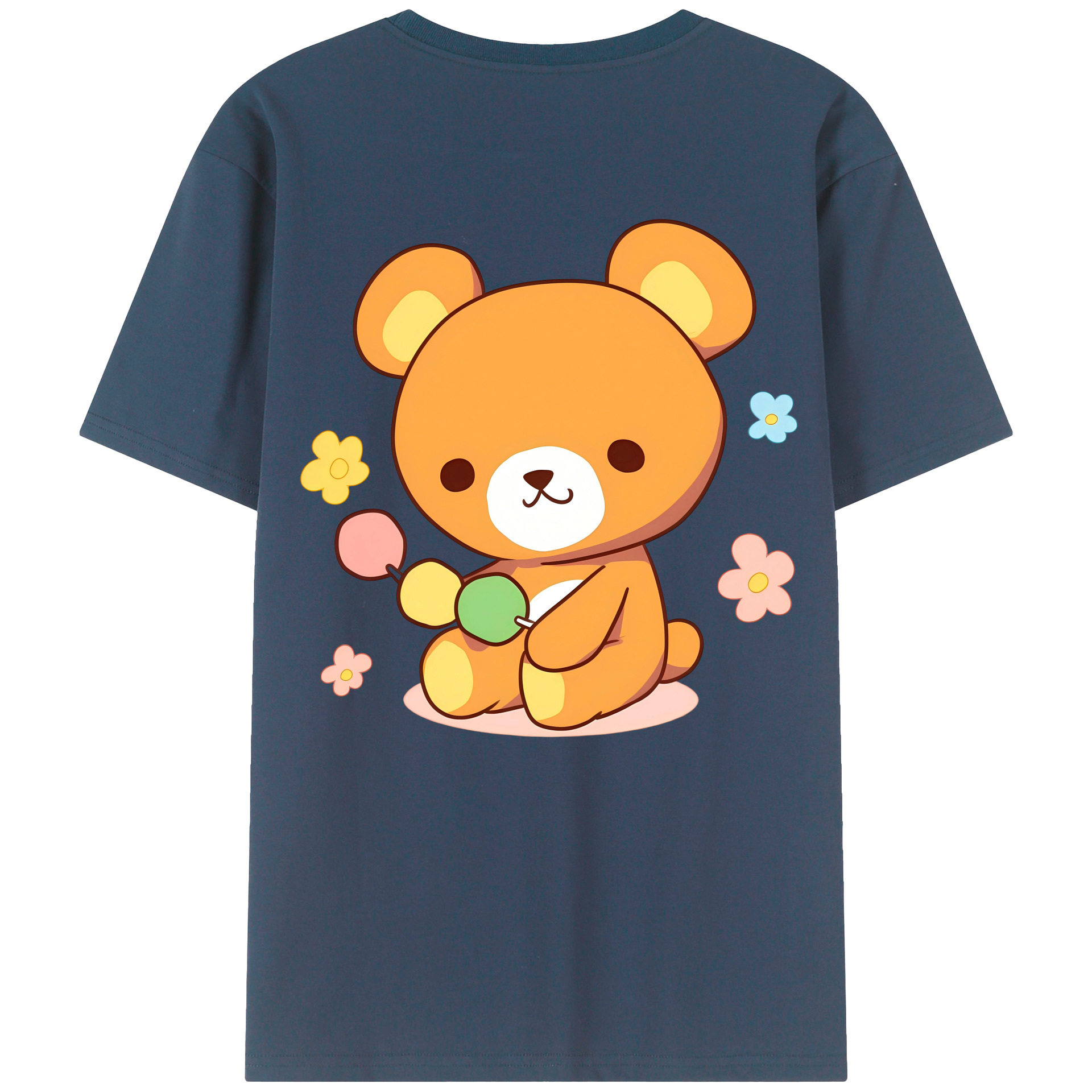 （画像用） リラックマ リラックマ キイロイトリ Rilakkuma Korilakkuma Kiiroitori 綿100％ メンズ半袖Tシャツ（バックプリント） 通気性