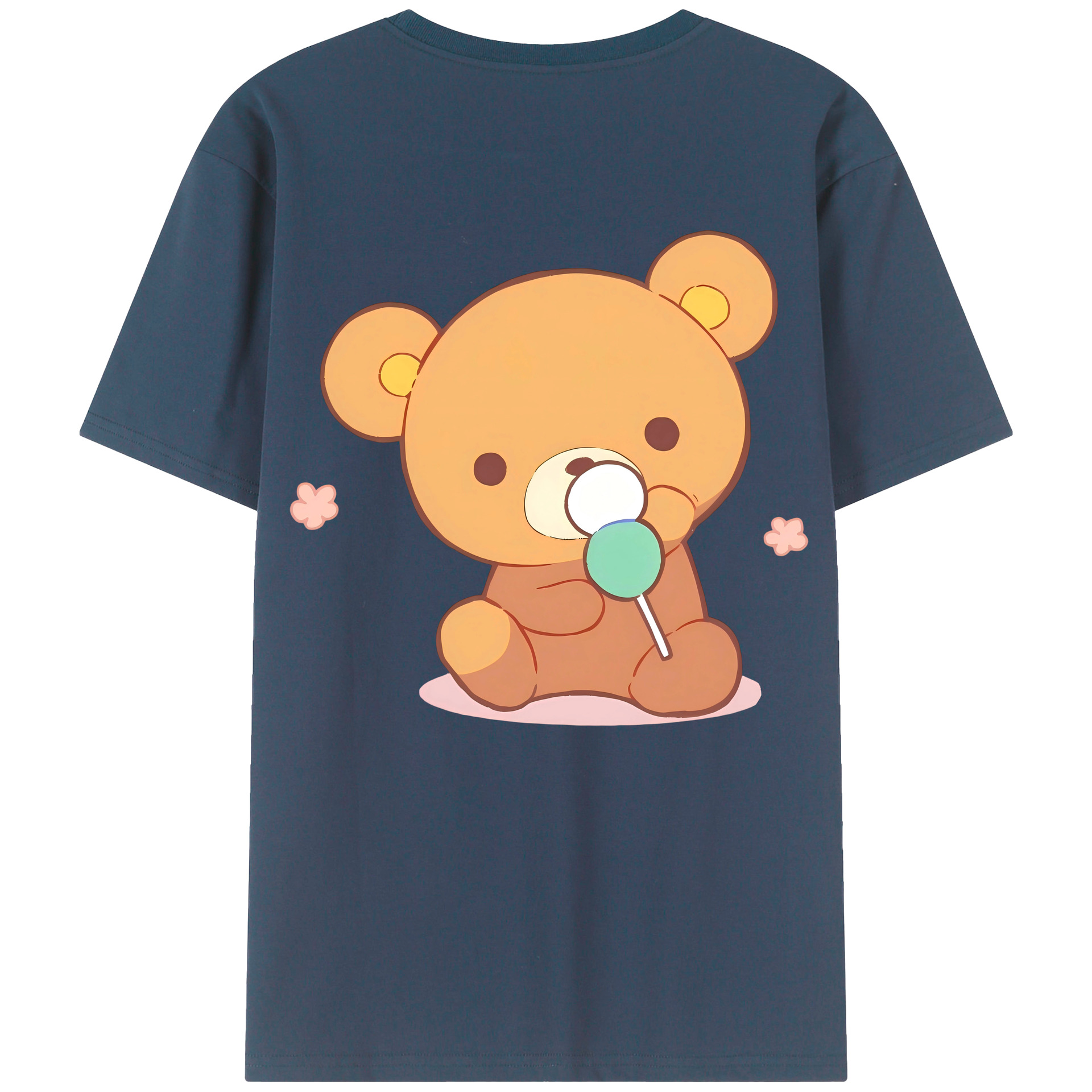 （画像用） リラックマ リラックマ キイロイトリ Rilakkuma Korilakkuma Kiiroitori 綿100％ メンズ半袖Tシャツ（バックプリント） 通気性