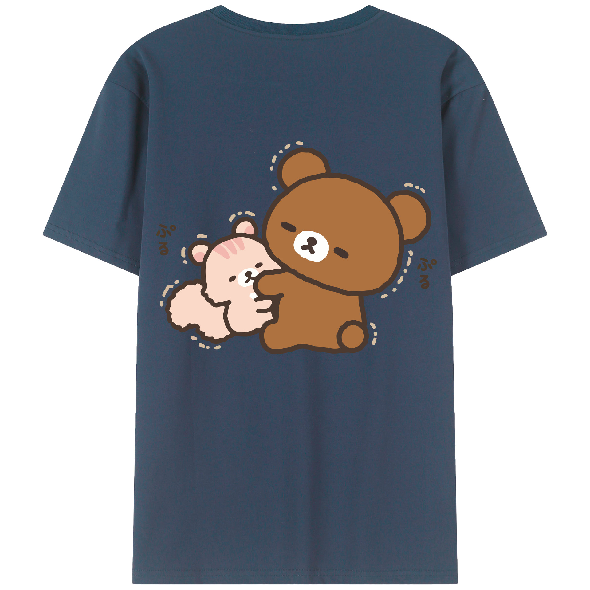 （画像用） リラックマ リラックマ キイロイトリ Rilakkuma Korilakkuma Kiiroitori 綿100％ メンズ半袖Tシャツ（バックプリント） 通気性