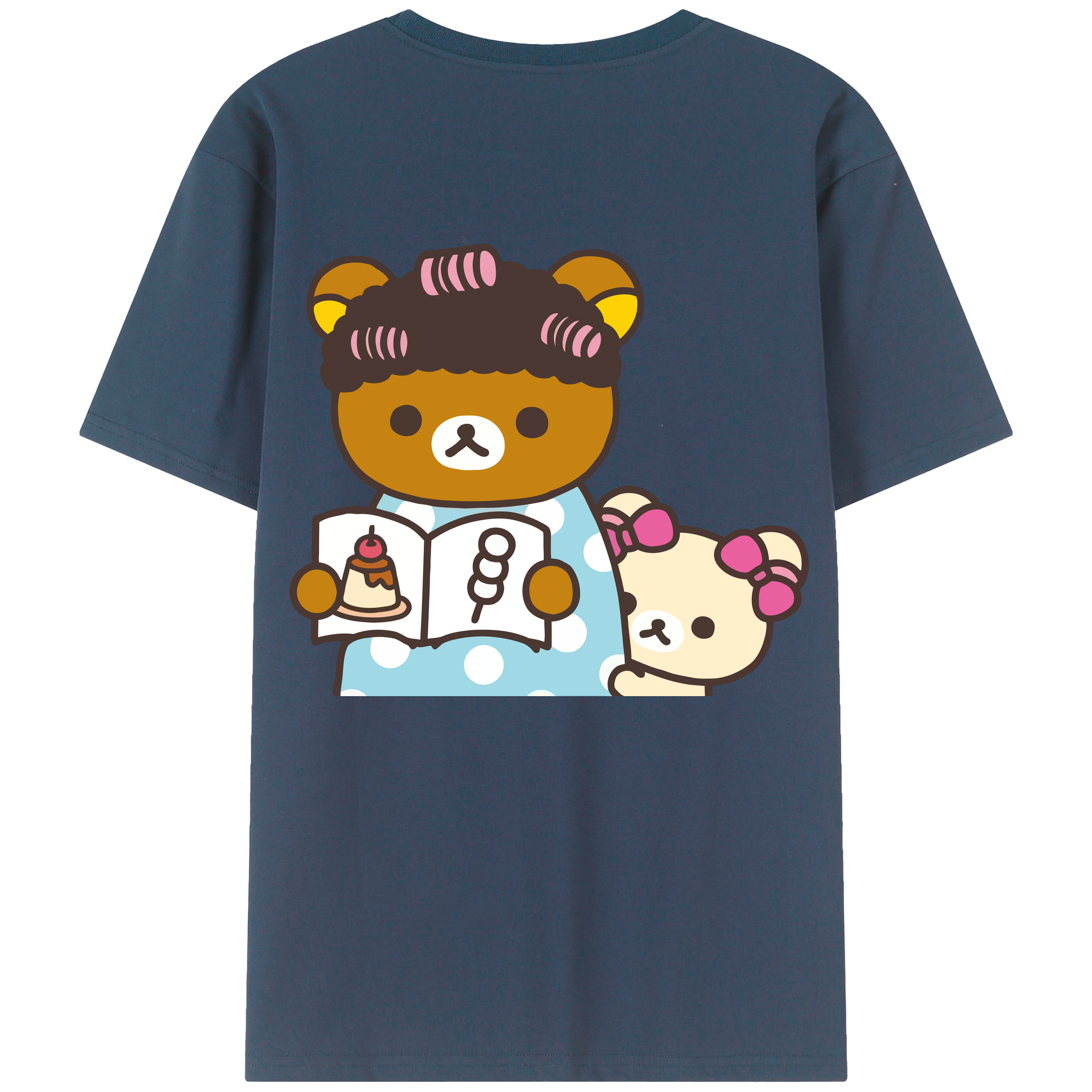 （画像用） リラックマ リラックマ キイロイトリ Rilakkuma Korilakkuma Kiiroitori 綿100％ メンズ半袖Tシャツ（バックプリント） 通気性