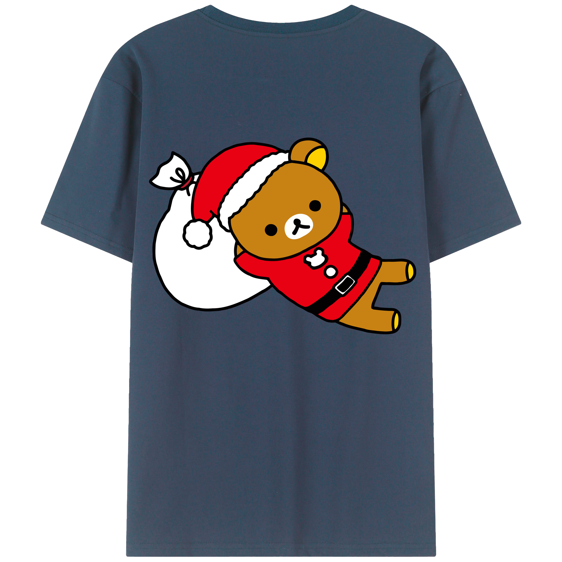 （画像用） リラックマ リラックマ キイロイトリ Rilakkuma Korilakkuma Kiiroitori 綿100％ メンズ半袖Tシャツ（バックプリント） 通気性