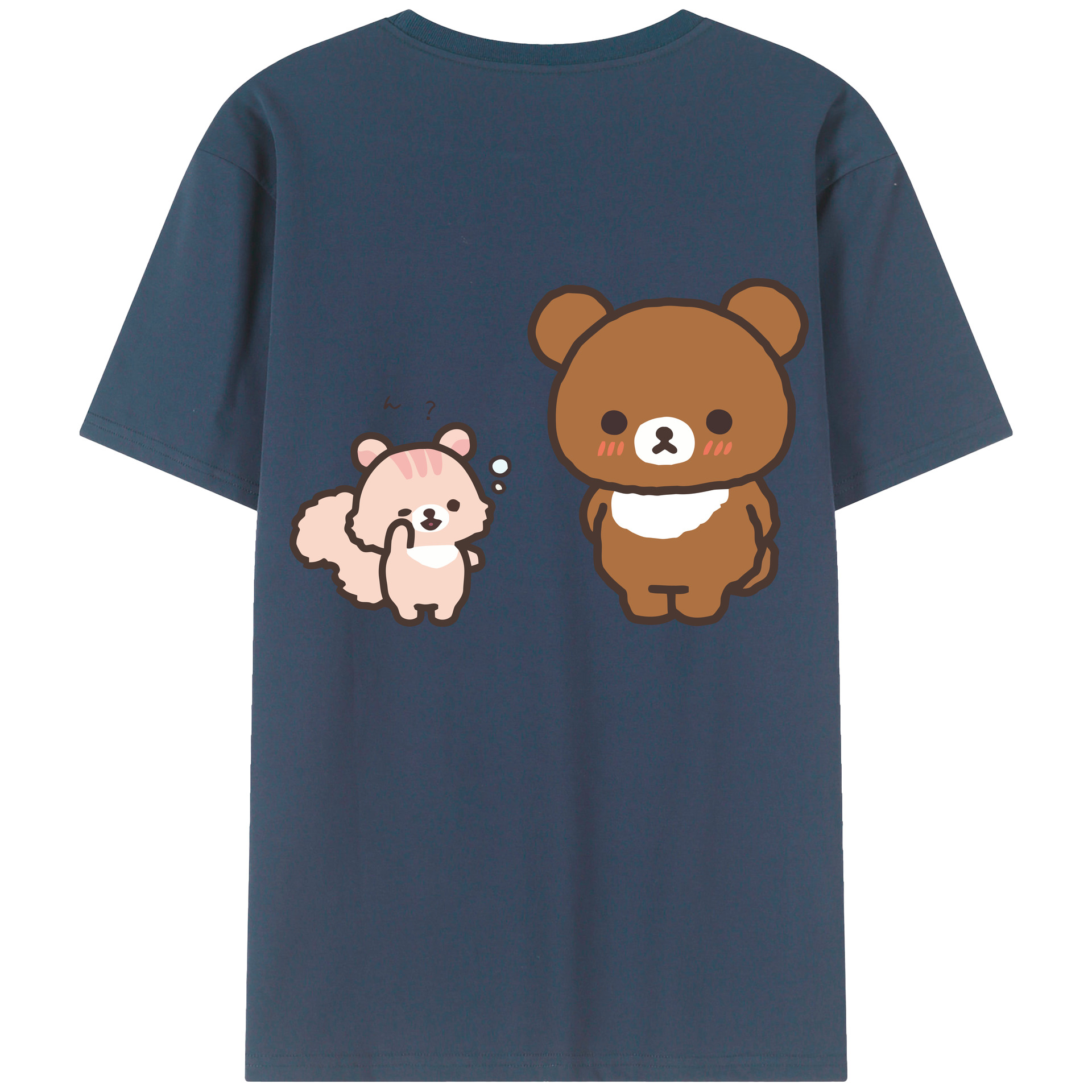 （画像用） リラックマ リラックマ キイロイトリ Rilakkuma Korilakkuma Kiiroitori 綿100％ メンズ半袖Tシャツ（バックプリント） 通気性