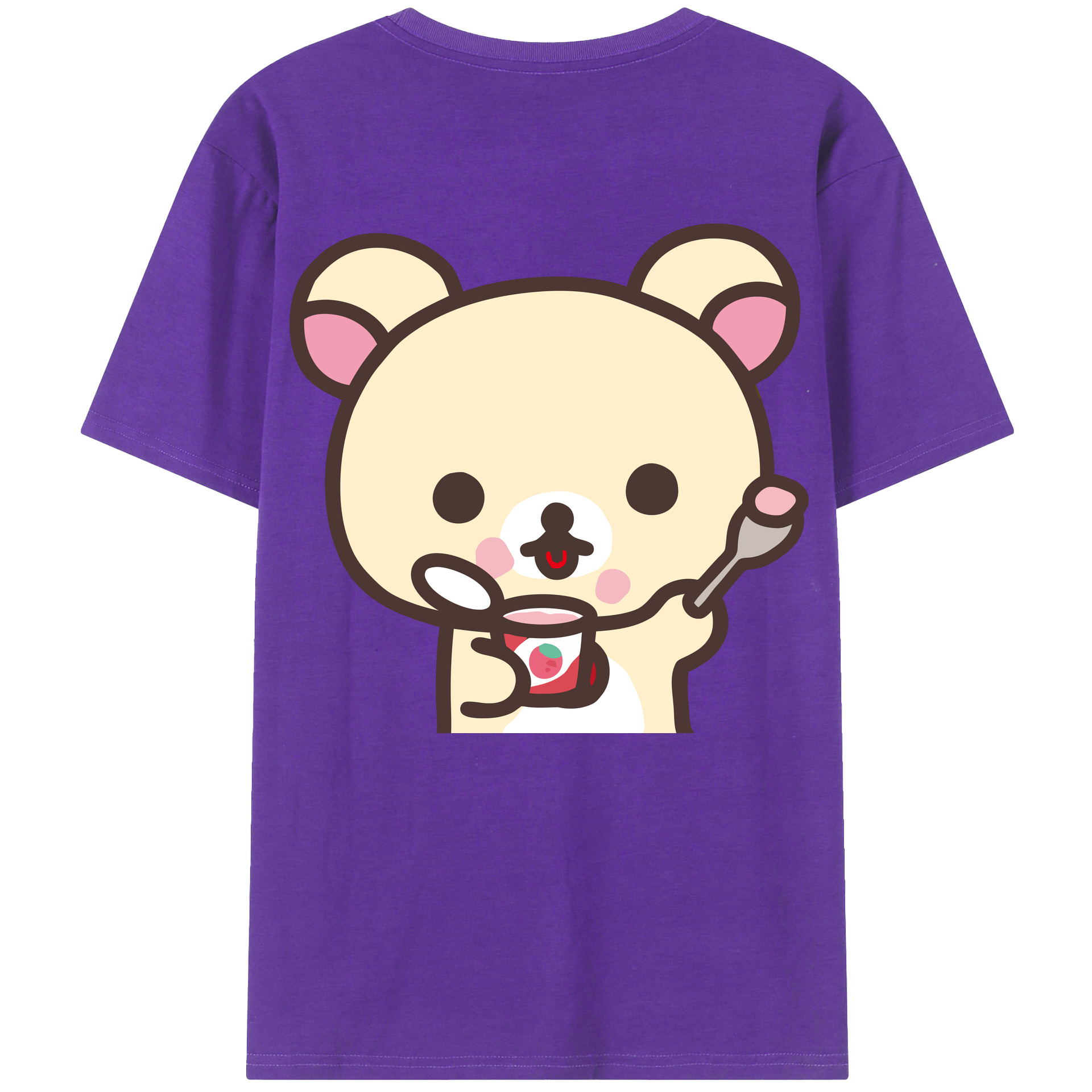 （画像用） リラックマ リラックマ キイロイトリ Rilakkuma Korilakkuma Kiiroitori 綿100％ メンズ半袖Tシャツ（バックプリント） 通気性