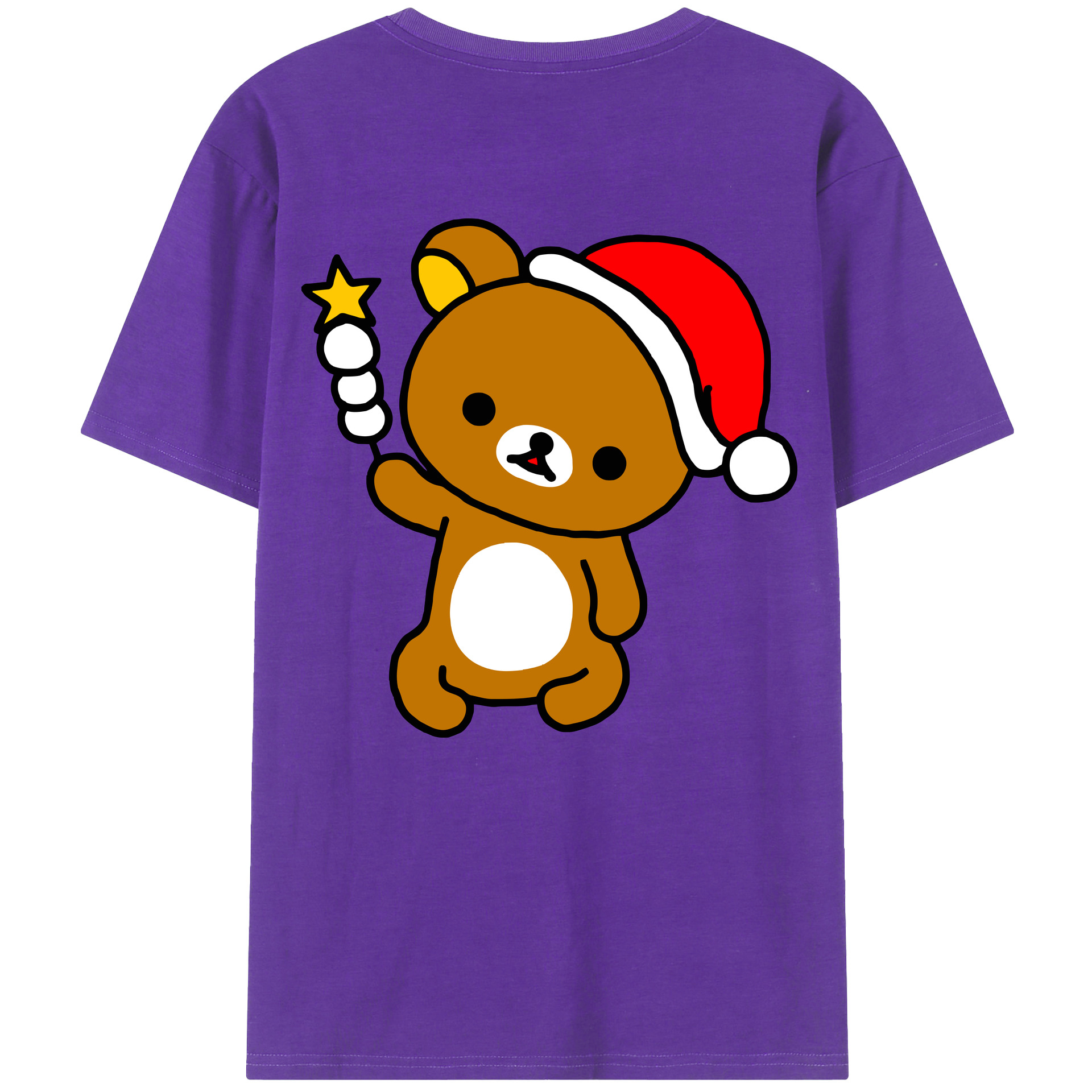 （画像用） リラックマ リラックマ キイロイトリ Rilakkuma Korilakkuma Kiiroitori 綿100％ メンズ半袖Tシャツ（バックプリント） 通気性