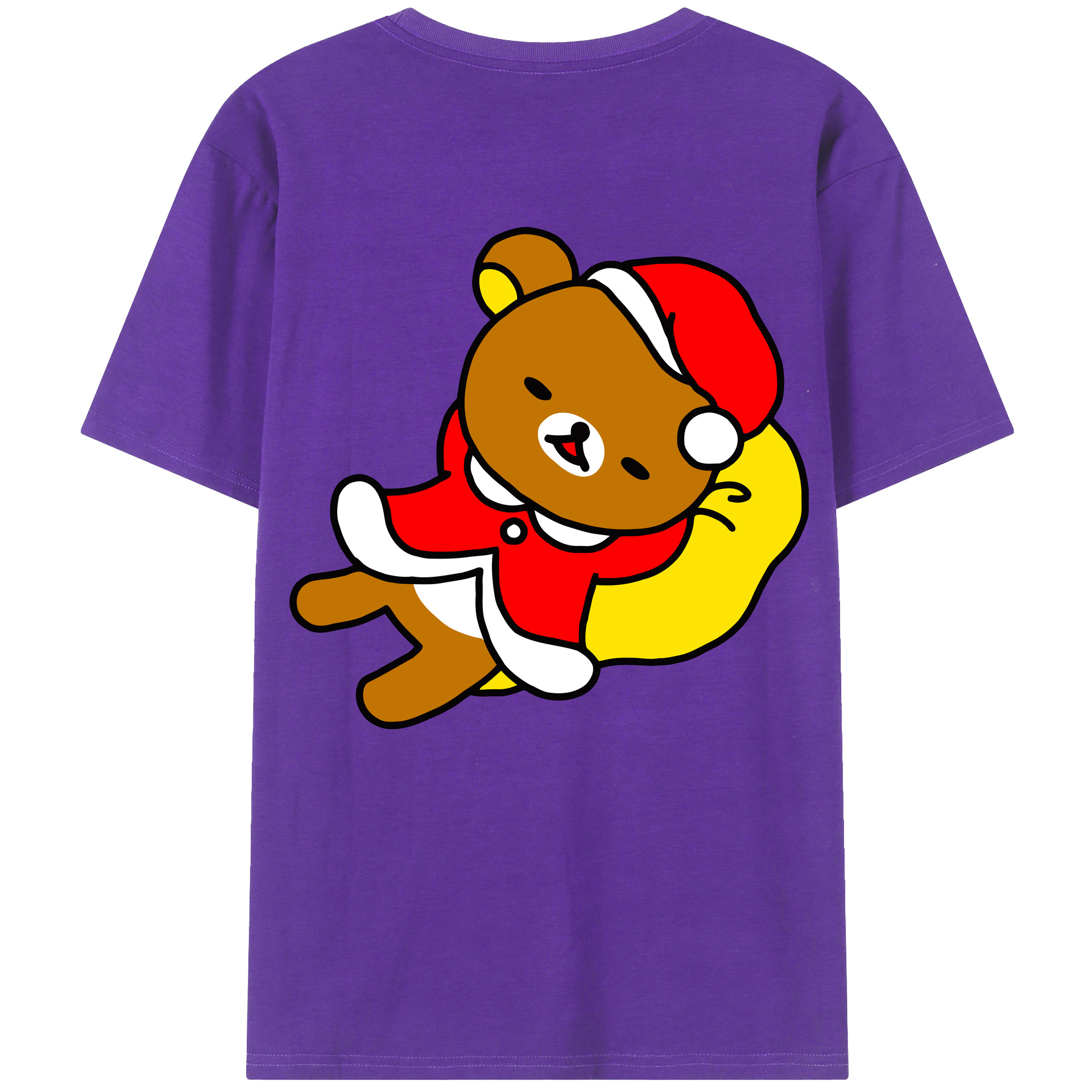 （画像用） リラックマ リラックマ キイロイトリ Rilakkuma Korilakkuma Kiiroitori 綿100％ メンズ半袖Tシャツ（バックプリント） 通気性