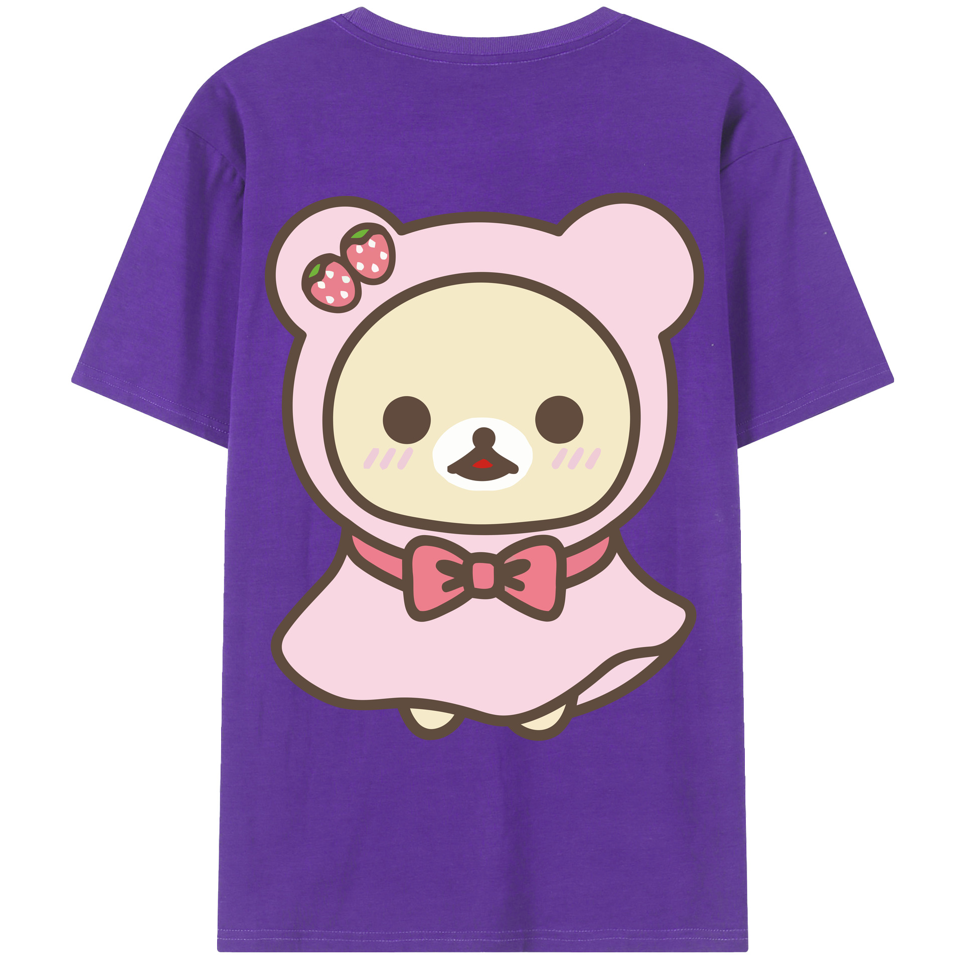 （画像用） リラックマ リラックマ キイロイトリ Rilakkuma Korilakkuma Kiiroitori 綿100％ メンズ半袖Tシャツ（バックプリント） 通気性