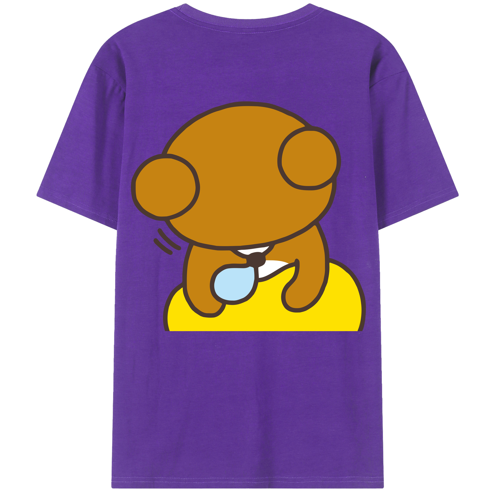 （画像用） リラックマ リラックマ キイロイトリ Rilakkuma Korilakkuma Kiiroitori 綿100％ メンズ半袖Tシャツ（バックプリント） 通気性