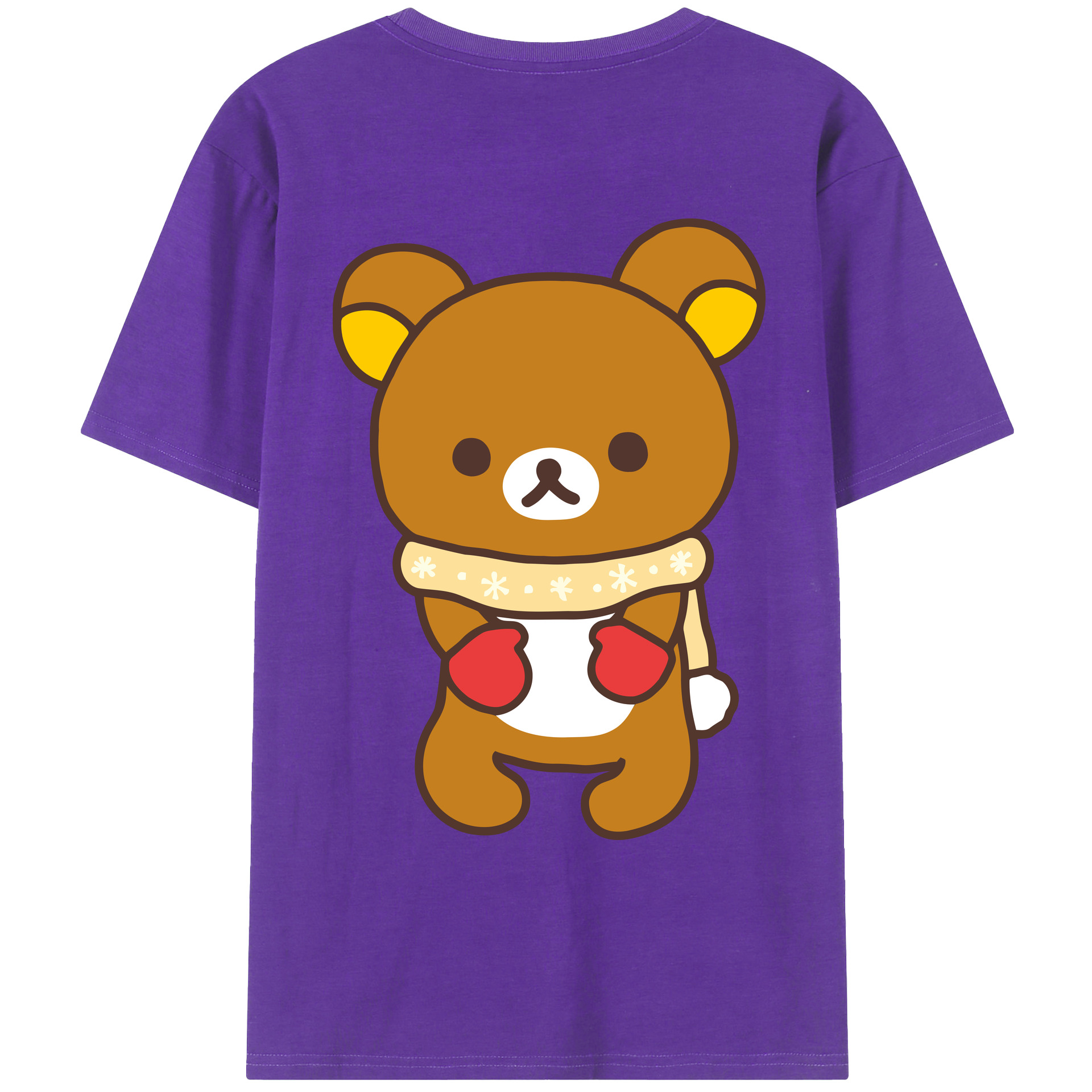 （画像用） リラックマ リラックマ キイロイトリ Rilakkuma Korilakkuma Kiiroitori 綿100％ メンズ半袖Tシャツ（バックプリント） 通気性