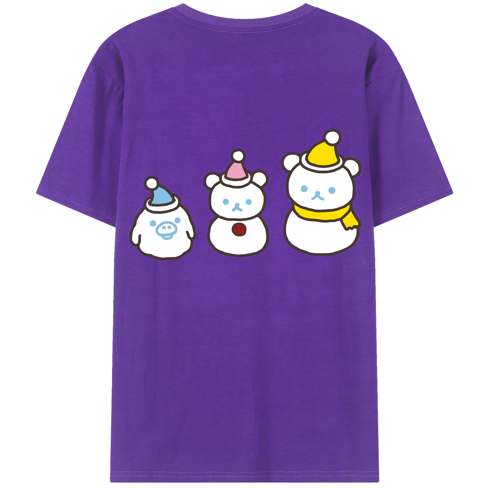 （画像用） リラックマ リラックマ キイロイトリ Rilakkuma Korilakkuma Kiiroitori 綿100％ メンズ半袖Tシャツ（バックプリント） 通気性