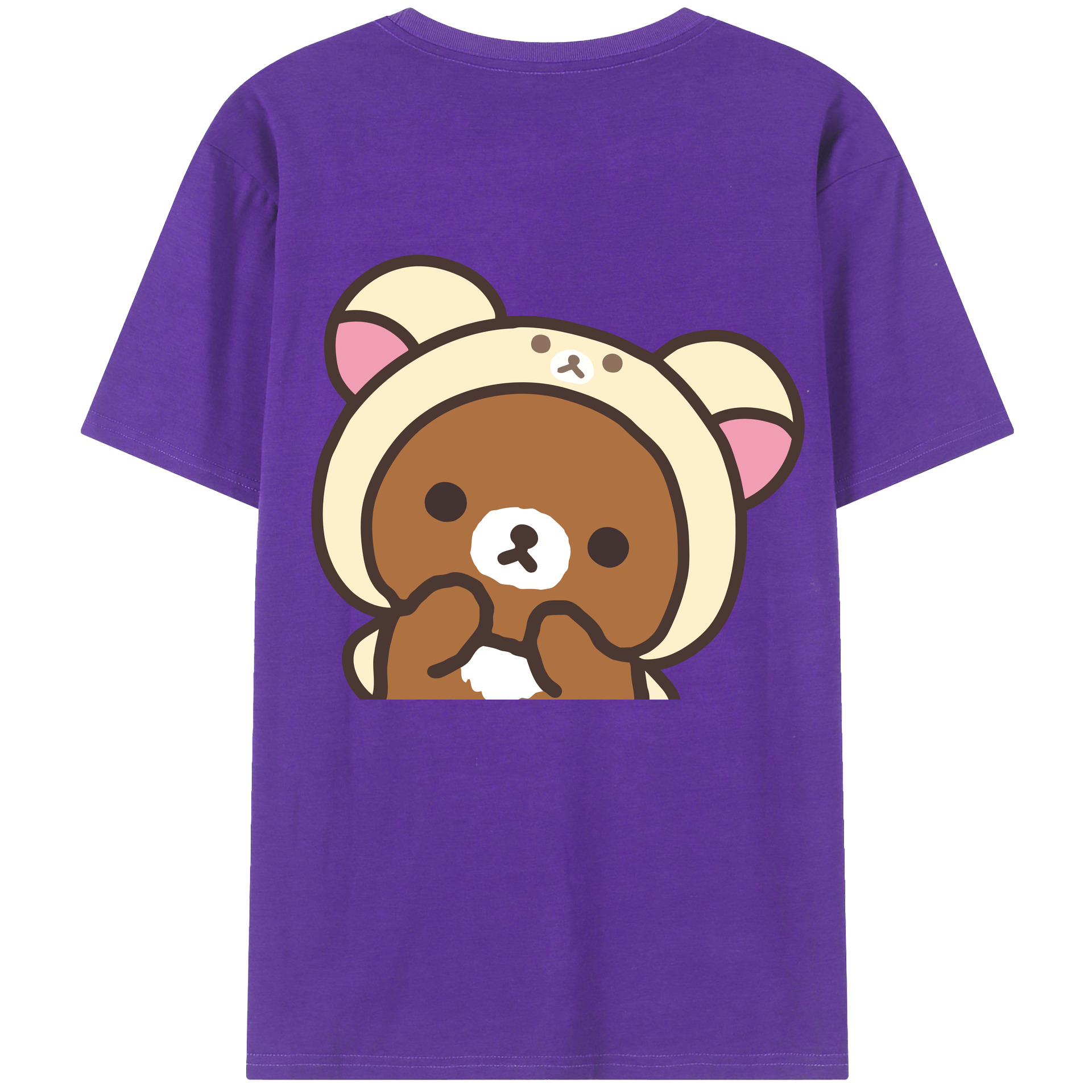 （画像用） リラックマ リラックマ キイロイトリ Rilakkuma Korilakkuma Kiiroitori 綿100％ メンズ半袖Tシャツ（バックプリント） 通気性