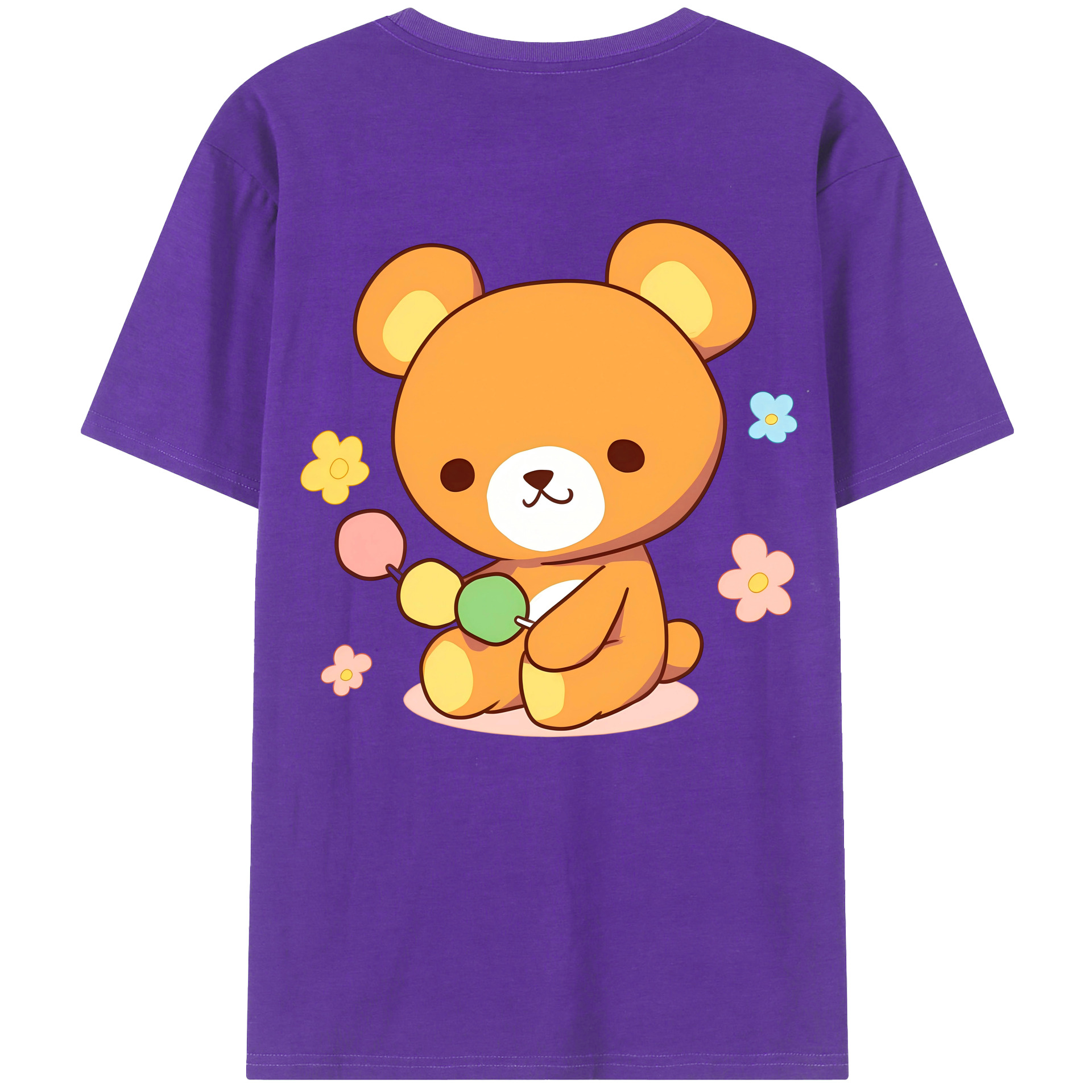 （画像用） リラックマ リラックマ キイロイトリ Rilakkuma Korilakkuma Kiiroitori 綿100％ メンズ半袖Tシャツ（バックプリント） 通気性