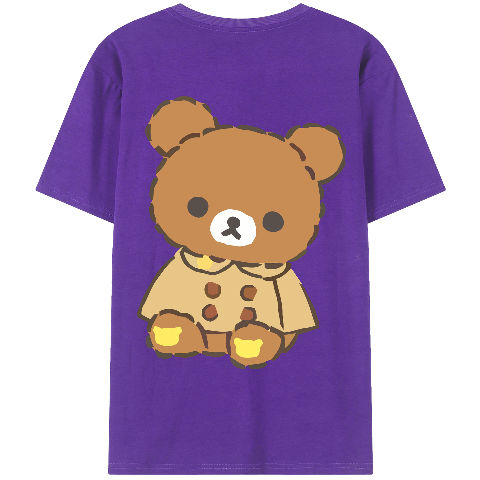 （画像用） リラックマ リラックマ キイロイトリ Rilakkuma Korilakkuma Kiiroitori 綿100％ メンズ半袖Tシャツ（バックプリント） 通気性