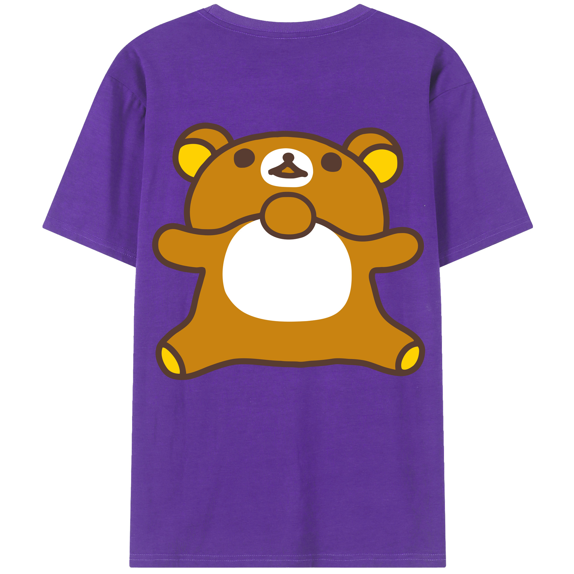 （画像用） リラックマ リラックマ キイロイトリ Rilakkuma Korilakkuma Kiiroitori 綿100％ メンズ半袖Tシャツ（バックプリント） 通気性