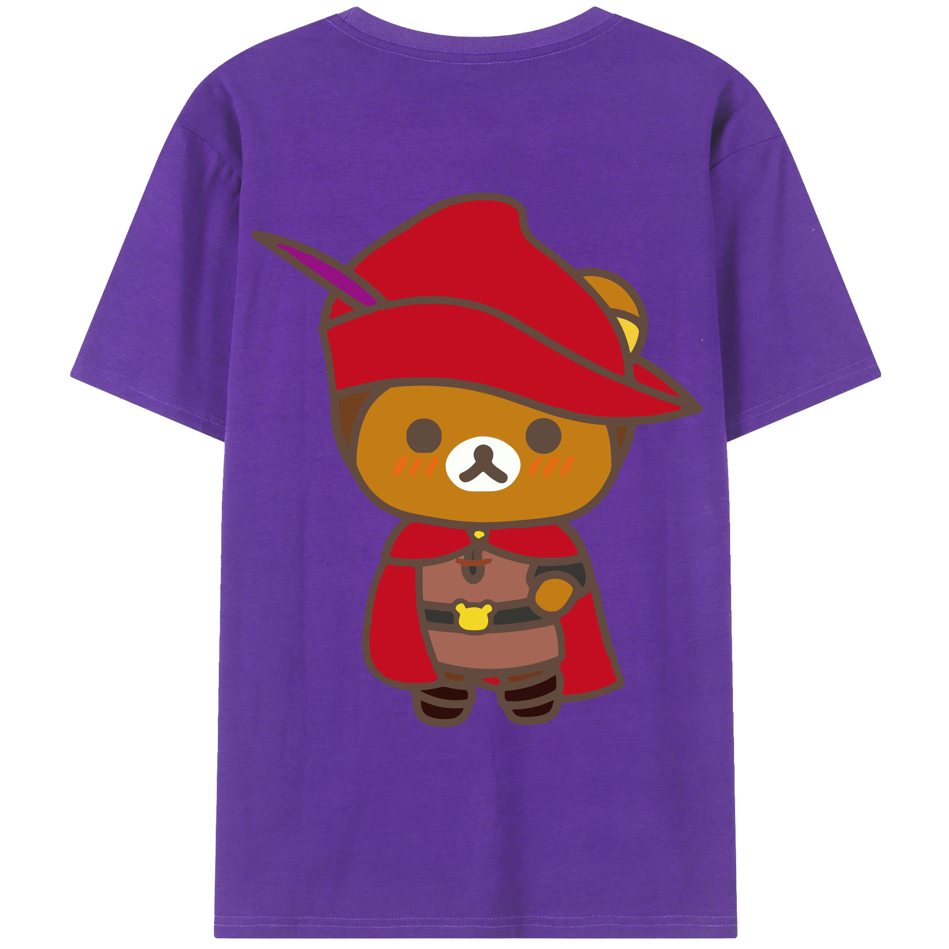 （画像用） リラックマ リラックマ キイロイトリ Rilakkuma Korilakkuma Kiiroitori 綿100％ メンズ半袖Tシャツ（バックプリント） 通気性