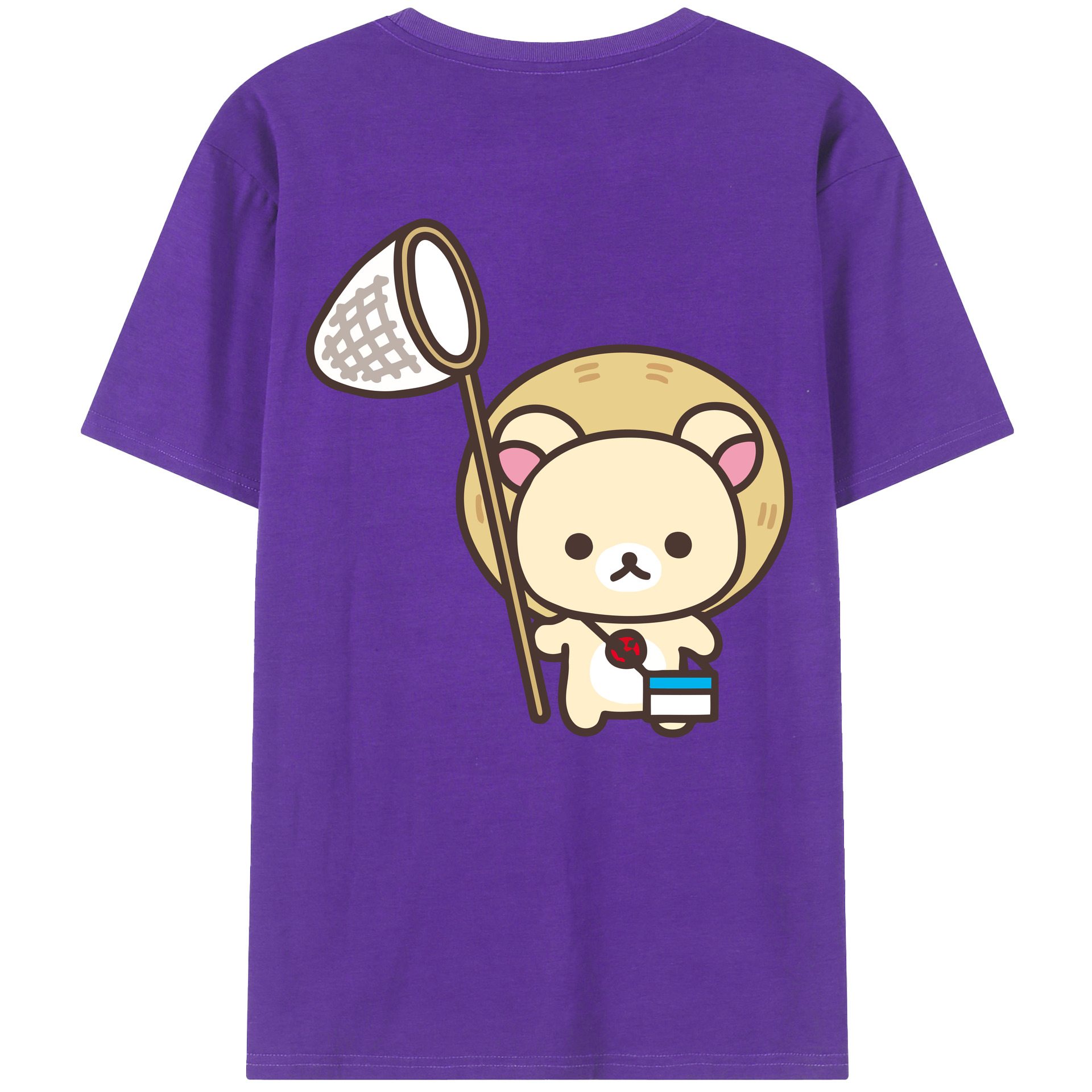 （画像用） リラックマ リラックマ キイロイトリ Rilakkuma Korilakkuma Kiiroitori 綿100％ メンズ半袖Tシャツ（バックプリント） 通気性