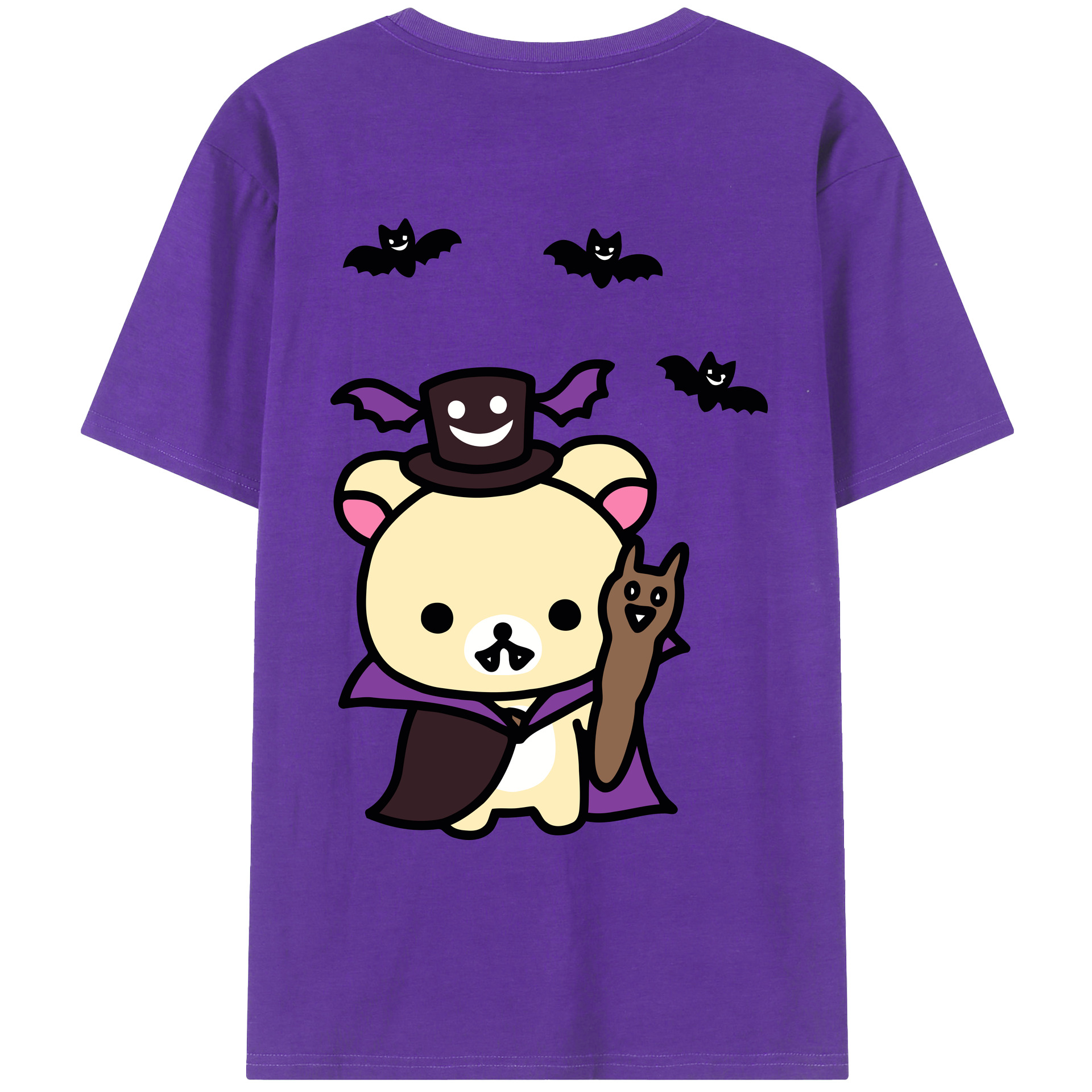 （画像用） リラックマ リラックマ キイロイトリ Rilakkuma Korilakkuma Kiiroitori 綿100％ メンズ半袖Tシャツ（バックプリント） 通気性