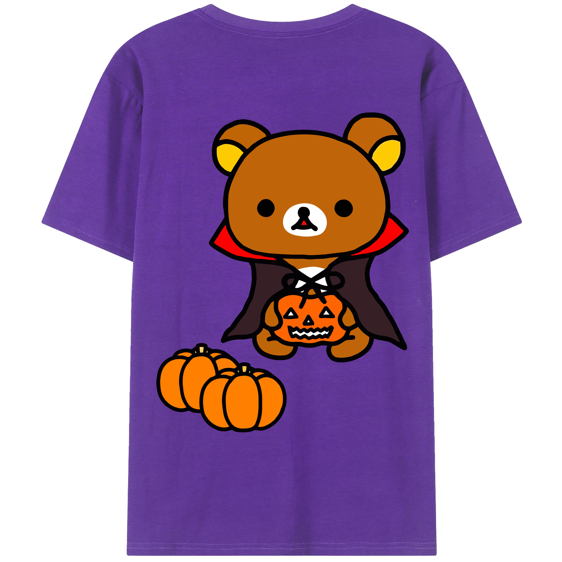 （画像用） リラックマ リラックマ キイロイトリ Rilakkuma Korilakkuma Kiiroitori 綿100％ メンズ半袖Tシャツ（バックプリント） 通気性