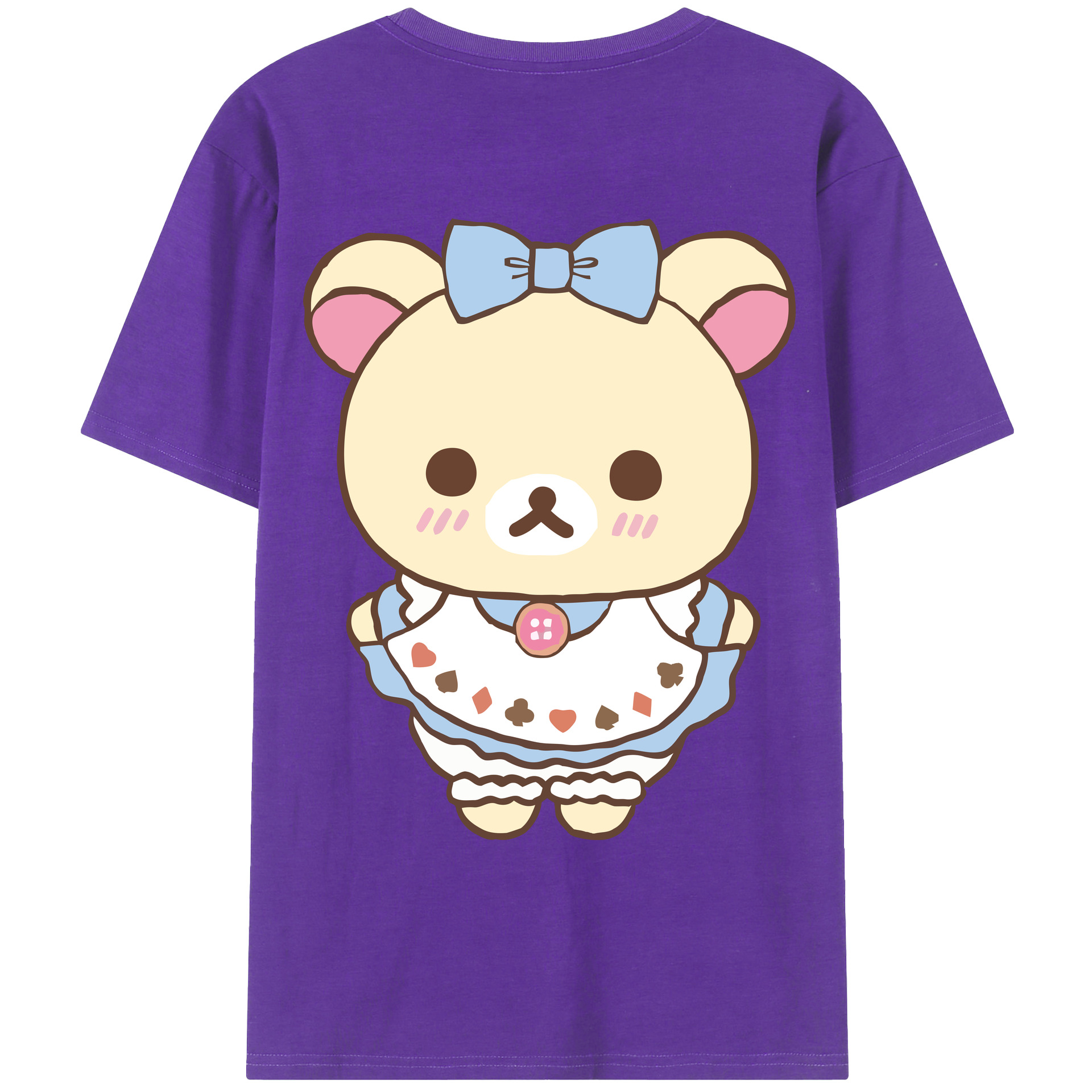 （画像用） リラックマ リラックマ キイロイトリ Rilakkuma Korilakkuma Kiiroitori 綿100％ メンズ半袖Tシャツ（バックプリント） 通気性