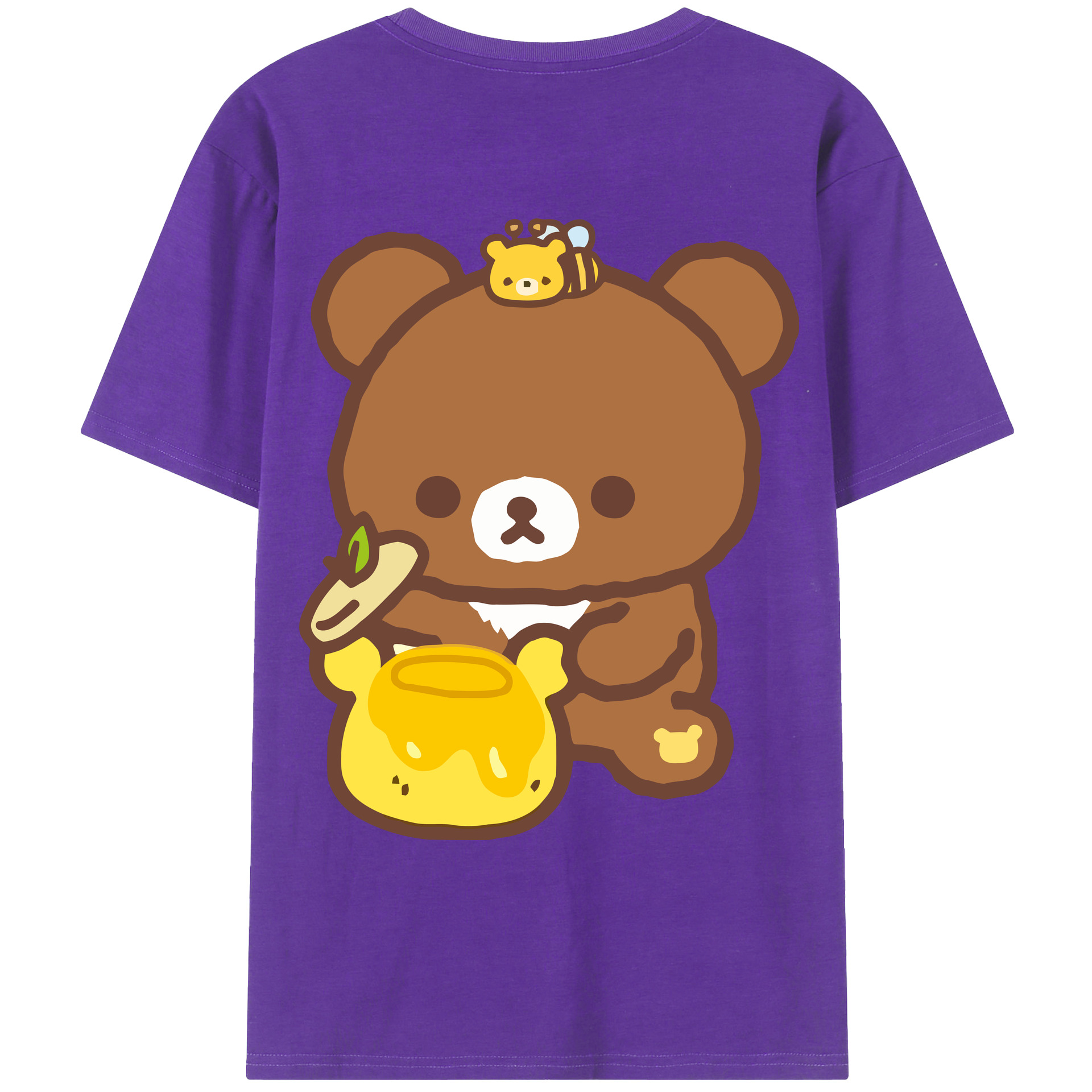 （画像用） リラックマ リラックマ キイロイトリ Rilakkuma Korilakkuma Kiiroitori 綿100％ メンズ半袖Tシャツ（バックプリント） 通気性