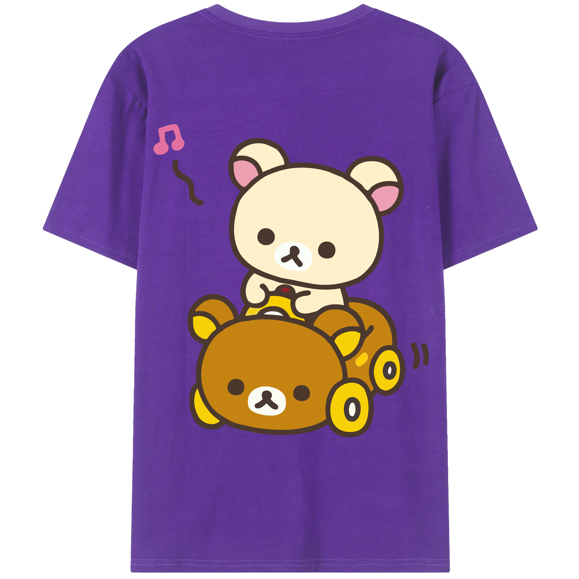 （画像用） リラックマ リラックマ キイロイトリ Rilakkuma Korilakkuma Kiiroitori 綿100％ メンズ半袖Tシャツ（バックプリント） 通気性